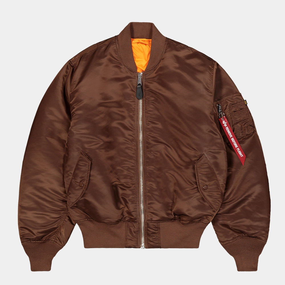 Alpha Industries MA-1 Heritage Bomberjacke in Powder Brown – Frontansicht im STICKABUSH Online-Shop