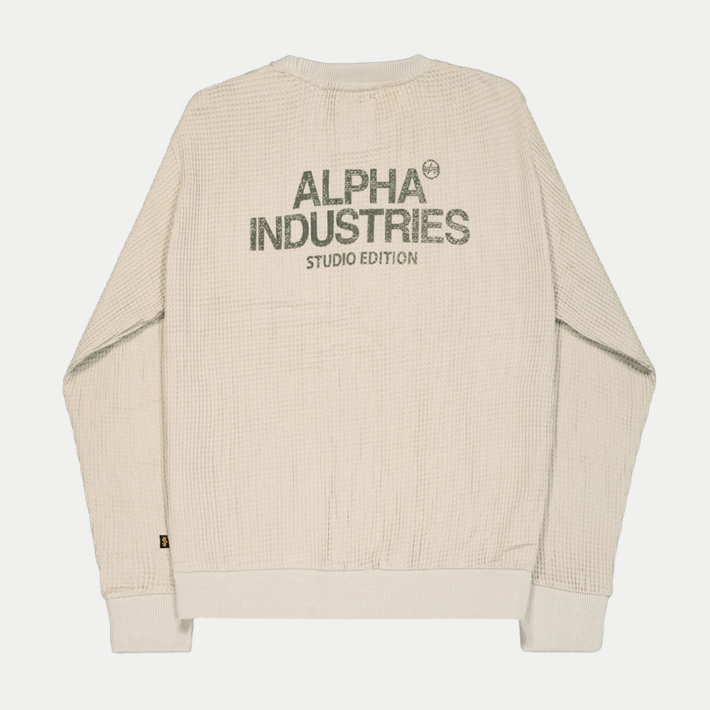 Alpha Industries Studio Waffle Sweatshirt - Organic Beige