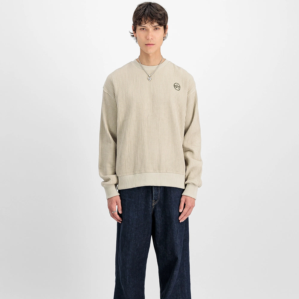Alpha Industries Studio Waffle Sweatshirt - Organic Beige
