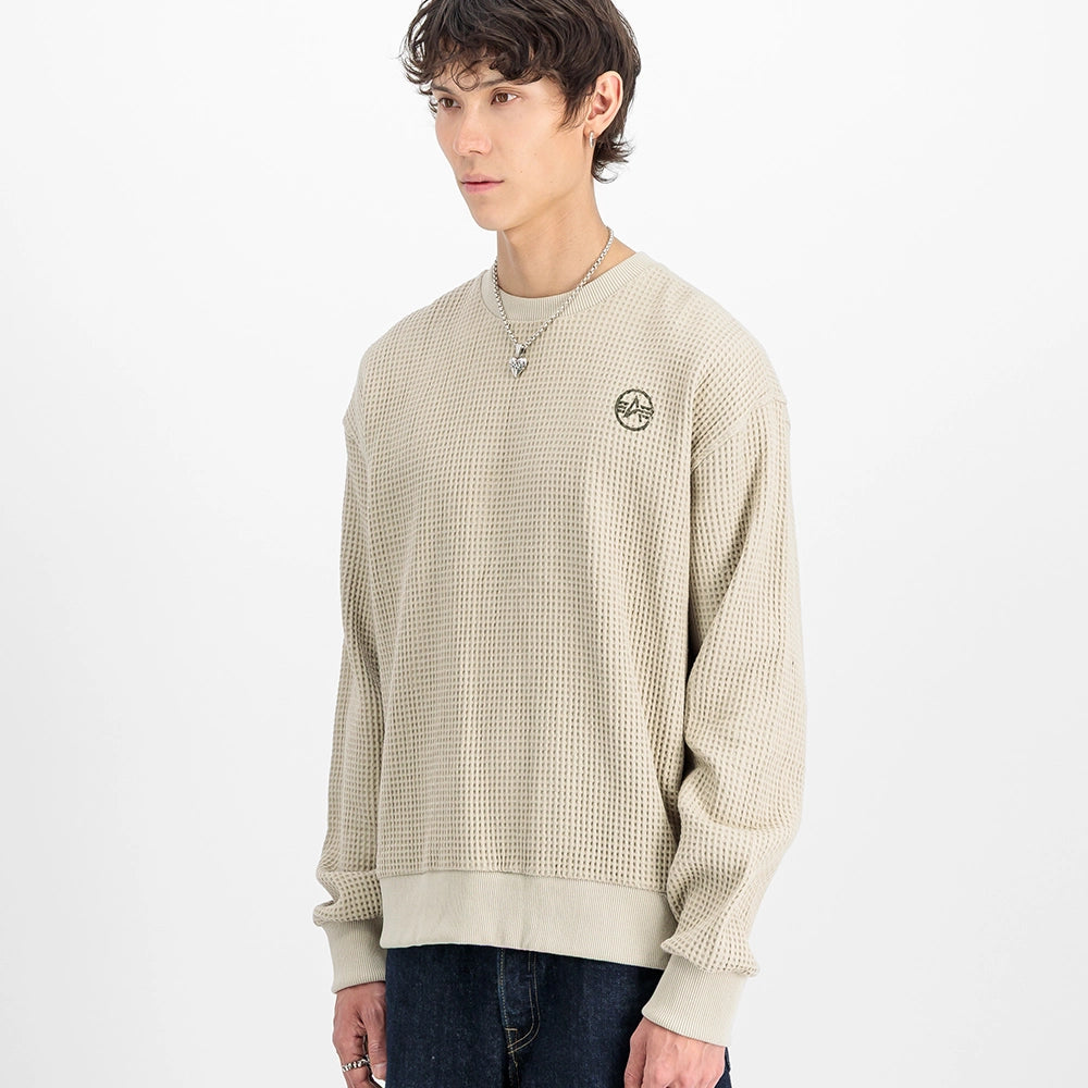 Alpha Industries Studio Waffle Sweatshirt - Organic Beige