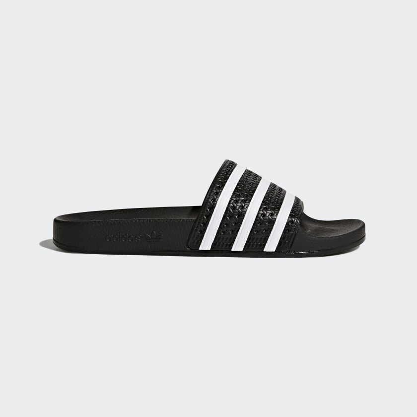 adidas Originals Adilette in Core Black White (280647) – Badesandale Seitenansicht bei STICKABUSH Berlin