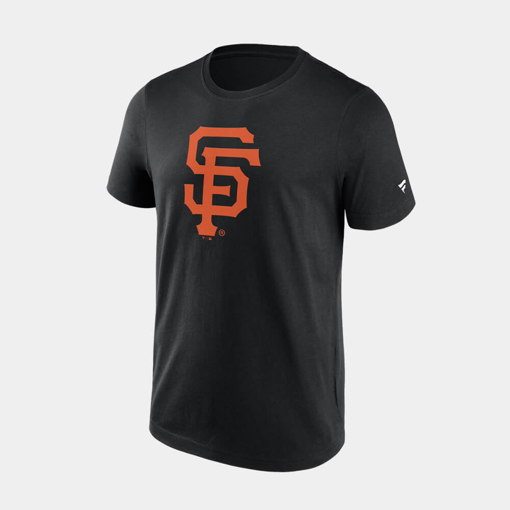 San Francisco Giants Primary Logo T-Shirt – Black. Schwarzes Baumwoll-T-Shirt mit großem, orange-weißem San Francisco Giants Logo auf der Brust.