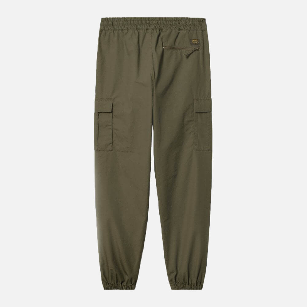 “Grüne Carhartt WIP Cargo Jogger aus gewaschenem Ripstop, mit elastischem Bund und praktischen Seitentaschen.“