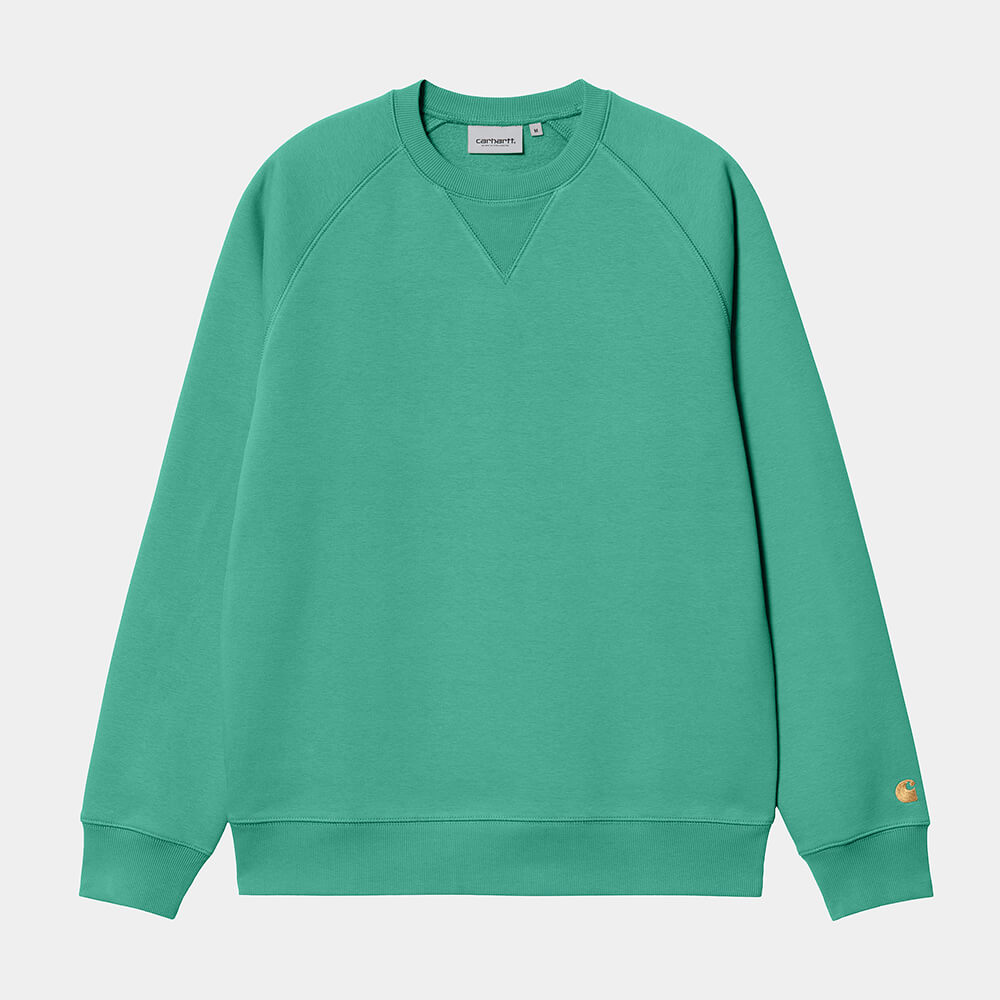 carhartt pullover chase sweatshirt grün stab aqua green pullover kaufen sweatshirt kaufen carhartt streetwear shop carhartt shop berlin carhartt wip