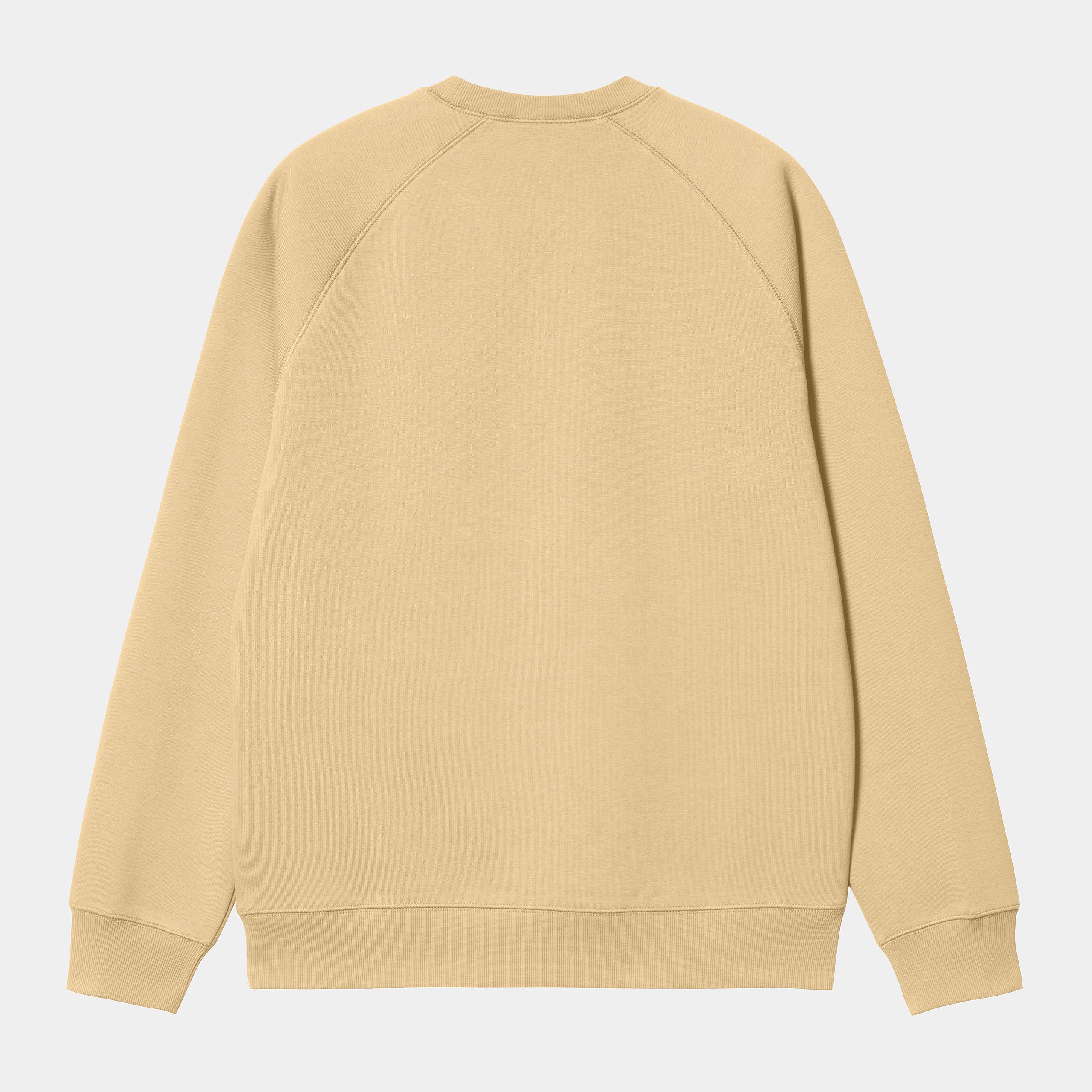 "Carhartt Chase Sweat in Citron/Gold, ein carhartt sweatshirt aus Baumwollmischung, Raglanärmel, goldene Logo-Stickerei."