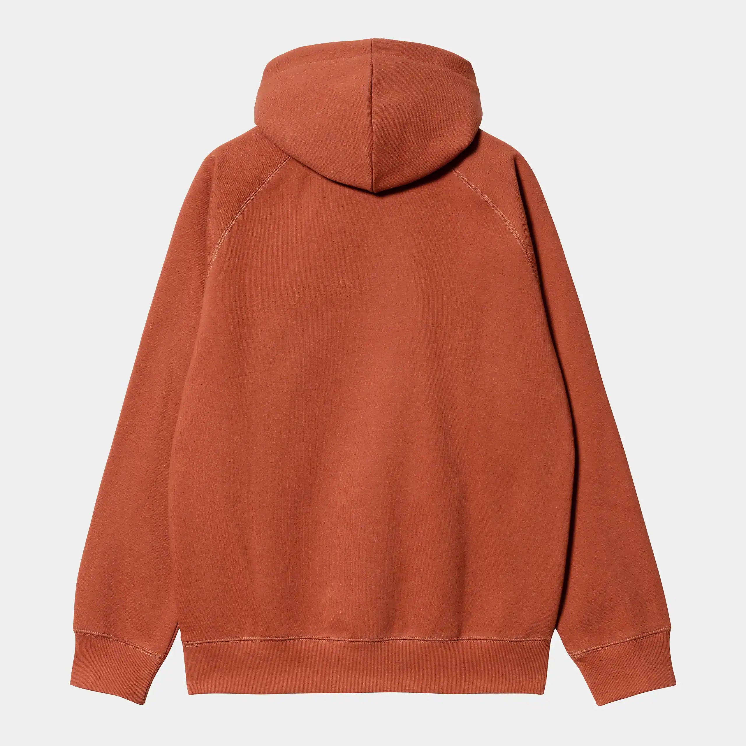 „Carhartt WIP Hooded Chase Sweatshirt in Phoenix – Schwerer Kapuzenpullover mit goldenem Logo-Stick am Ärmel bei Stickabush Berlin.“