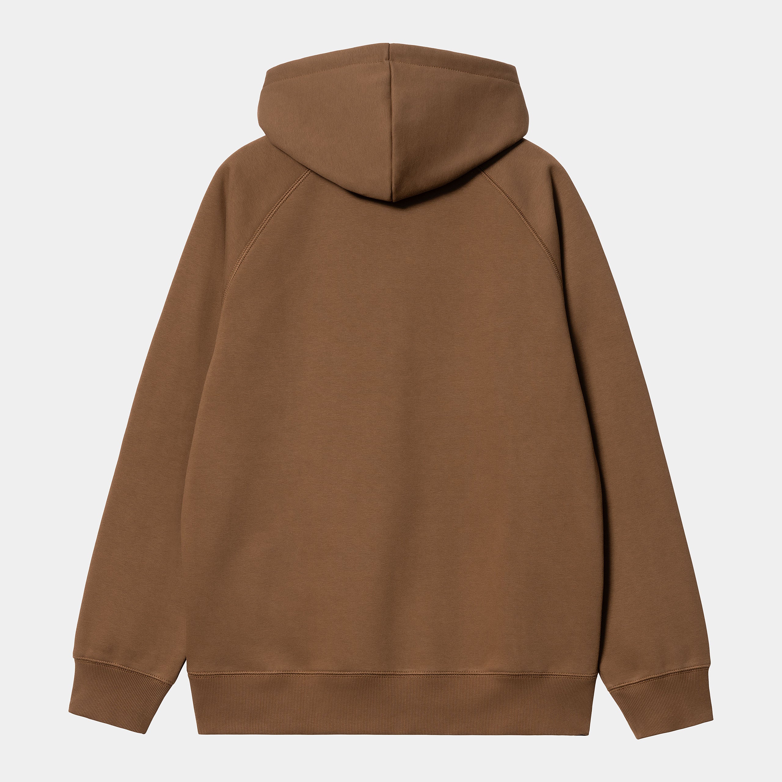"Carhartt Hooded Chase Sweat in Tamarind/Gold, Baumwollmischung, Kapuze, Kängurutasche und goldener Logo-Stickerei, klassischer Hoodie-Stil."