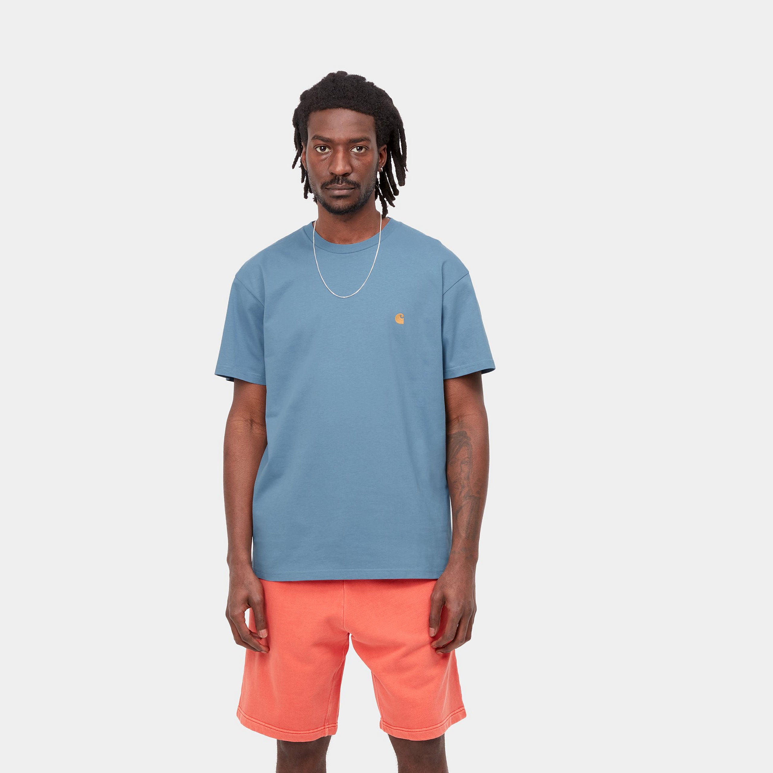 Carhartt WIP S/S Chase T-Shirt: Icy Water - STAB T Shirt, günstig t shirt kaufen, Streetwear in Berlin, Sneaker Shop, Schuhe.
