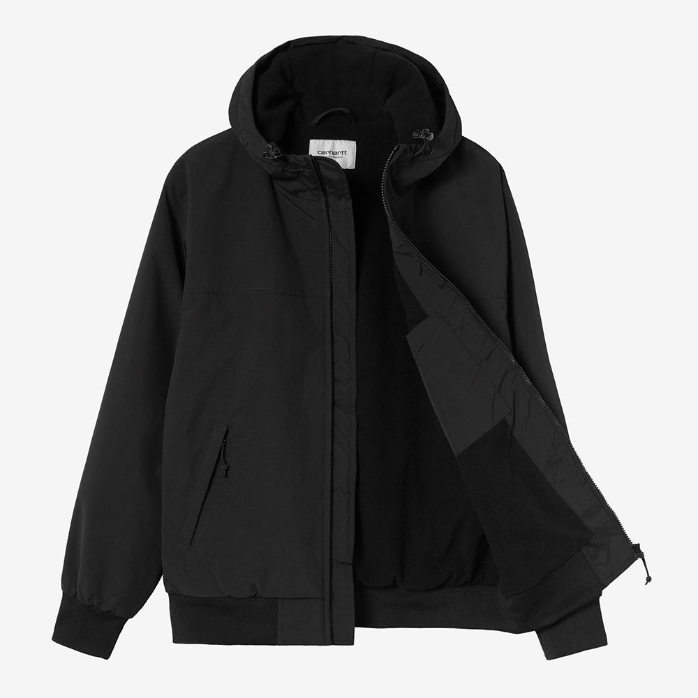 Carhartt WIP Hooded Sail Jacket Black Frontansicht offen – STICKABUSH Streetwear Store Berlin-Kreuzberg