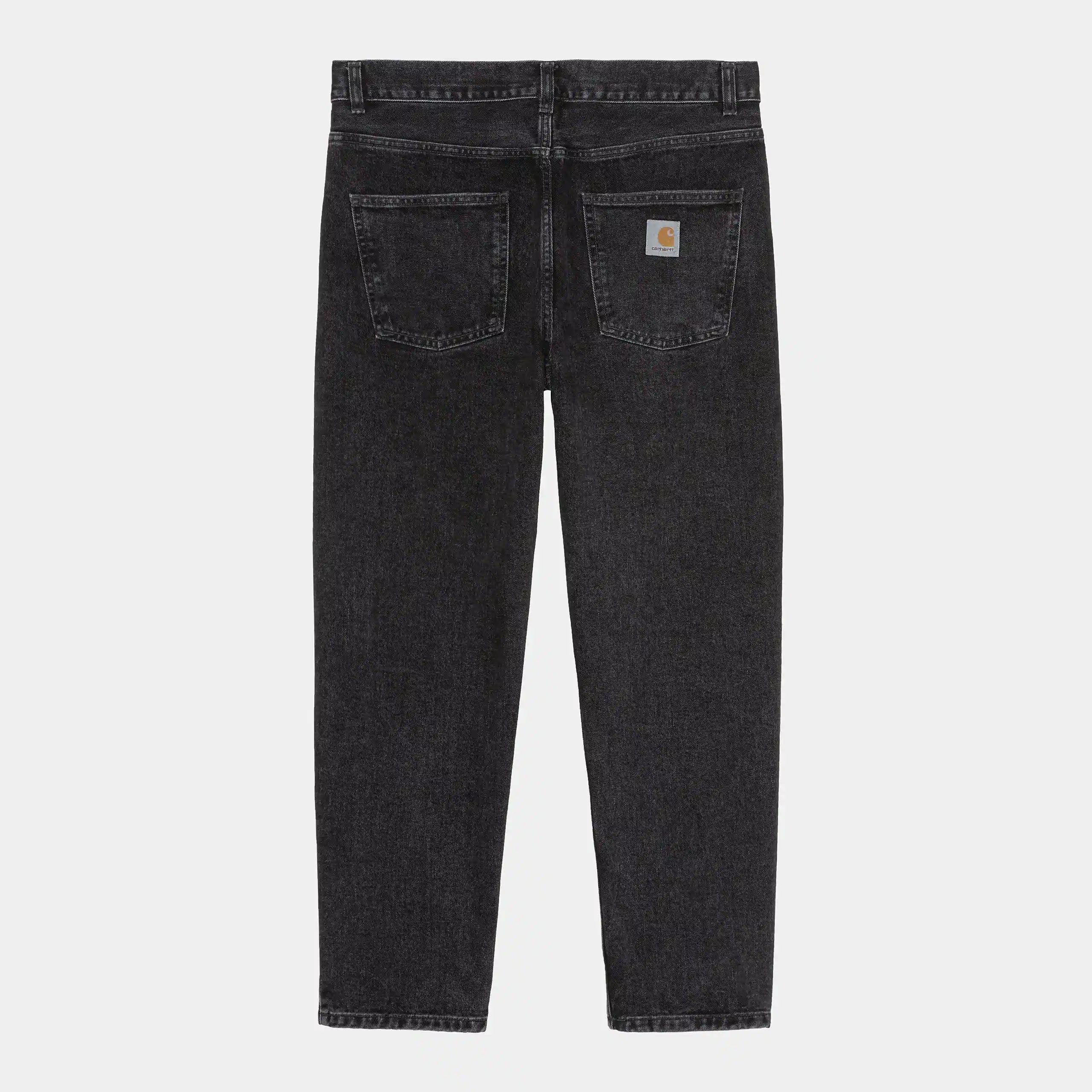 "Carhartt Newel Pant in Black (Stone Washed), Baumwolle, lockere Passform, klassische Jeanshose mit leichtem Used-Look."