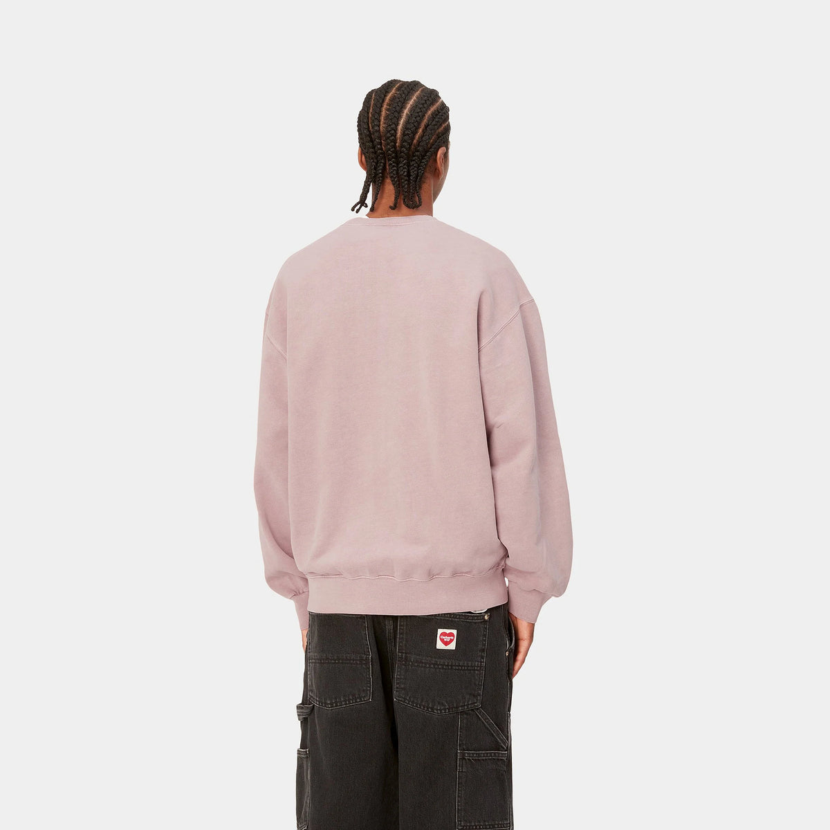 Carhartt WIP Vista Sweat Glassy Pink Frontansicht – STICKABUSH Streetwear Store Berlin-Kreuzberg