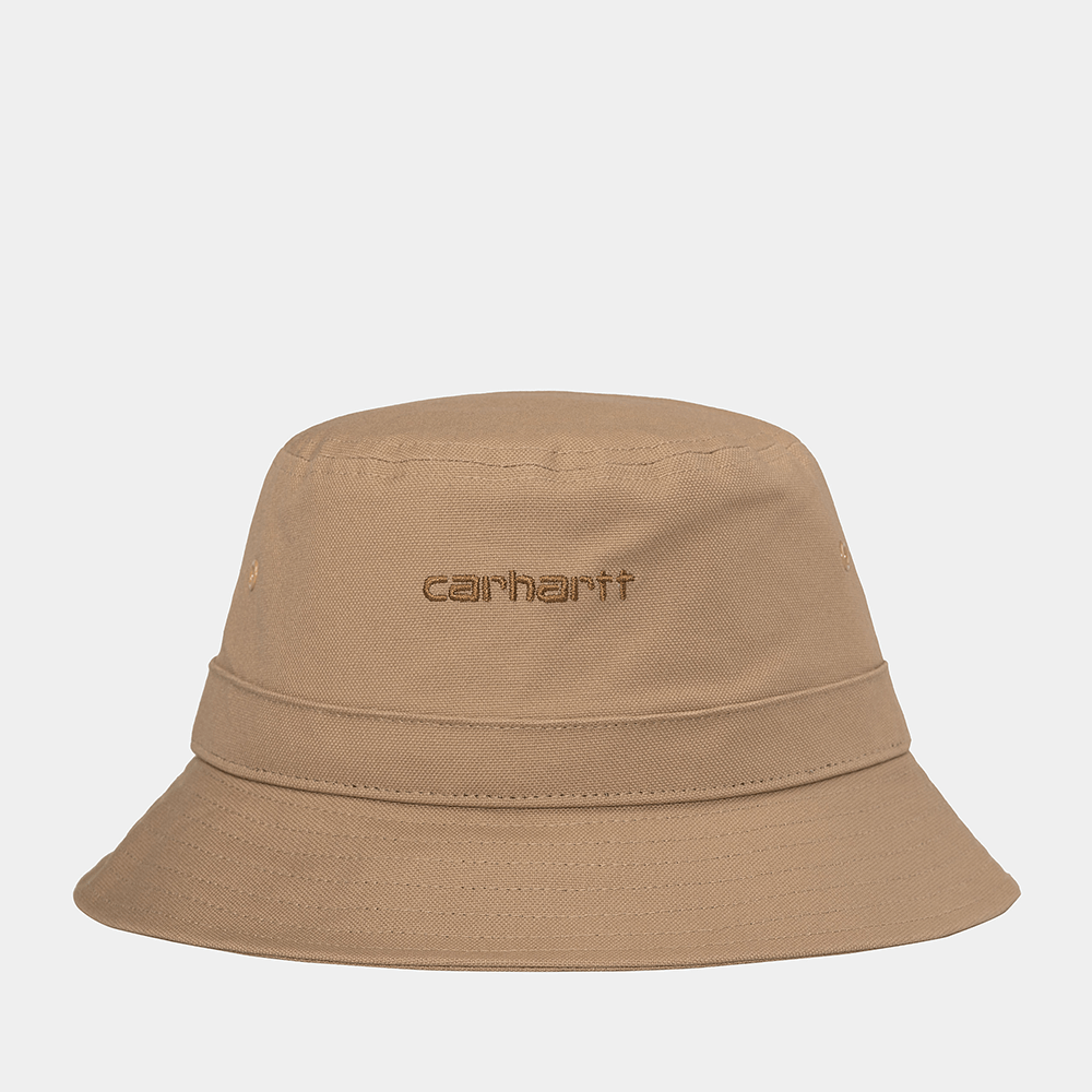 Carhartt WIP Script Bucket Hat: Braun - STAB Fischerhut, Anglerhut, Hut kaufen, Streetwear in Berlin, Sneaker Shop, Adidas Schuhe.