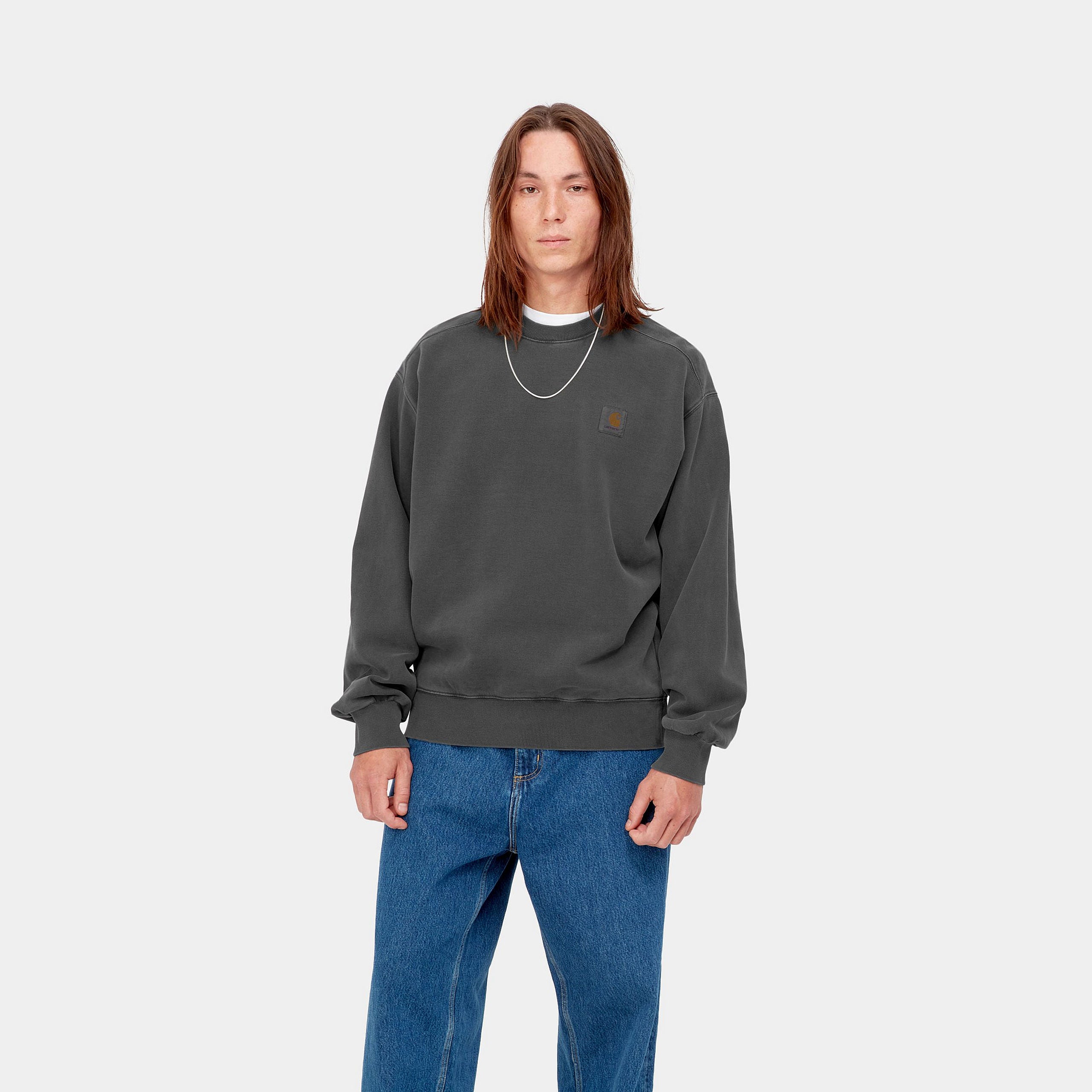 Carhartt WIP Nelson Sweat - Black (garment dyed)