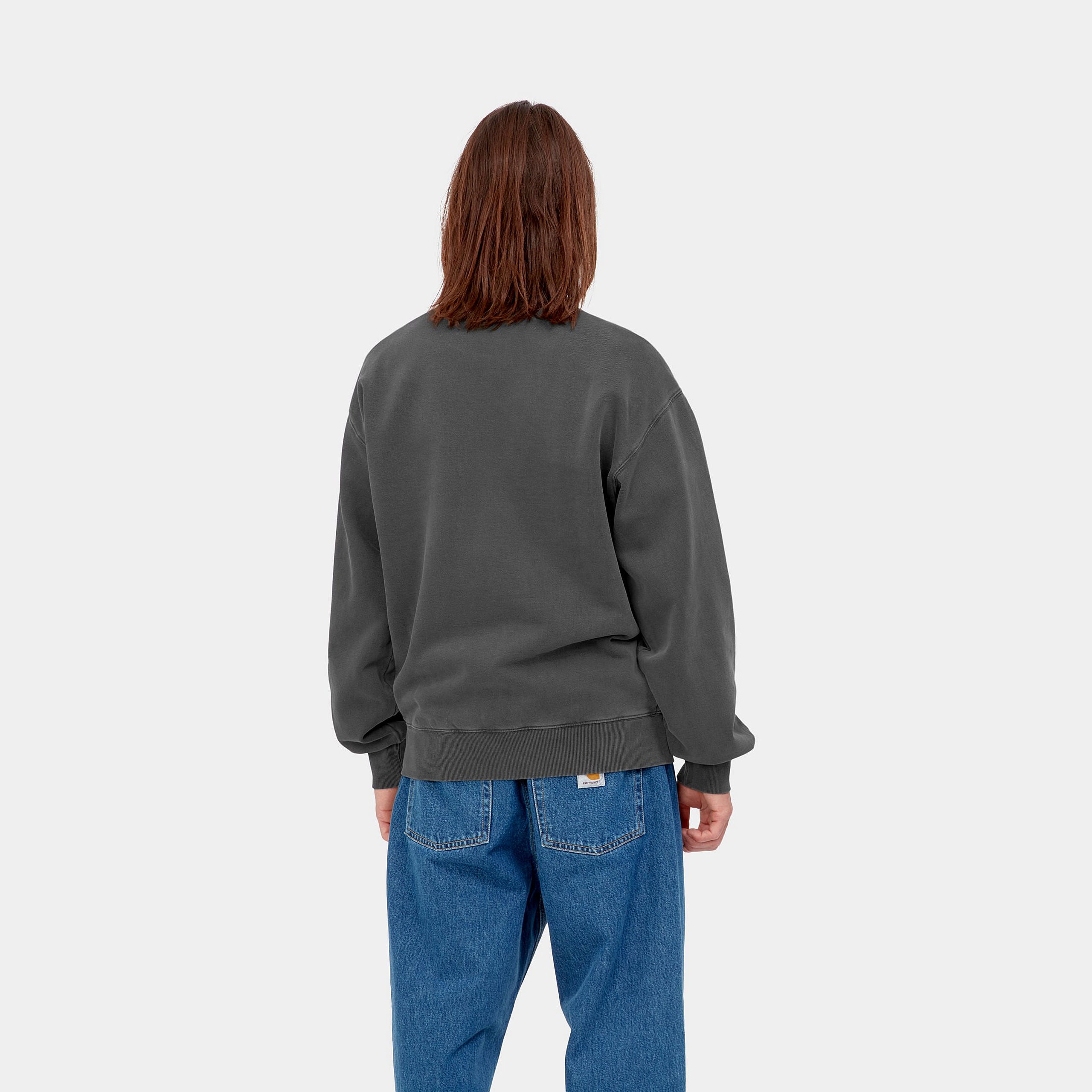 Carhartt WIP Nelson Sweat - Black (garment dyed)