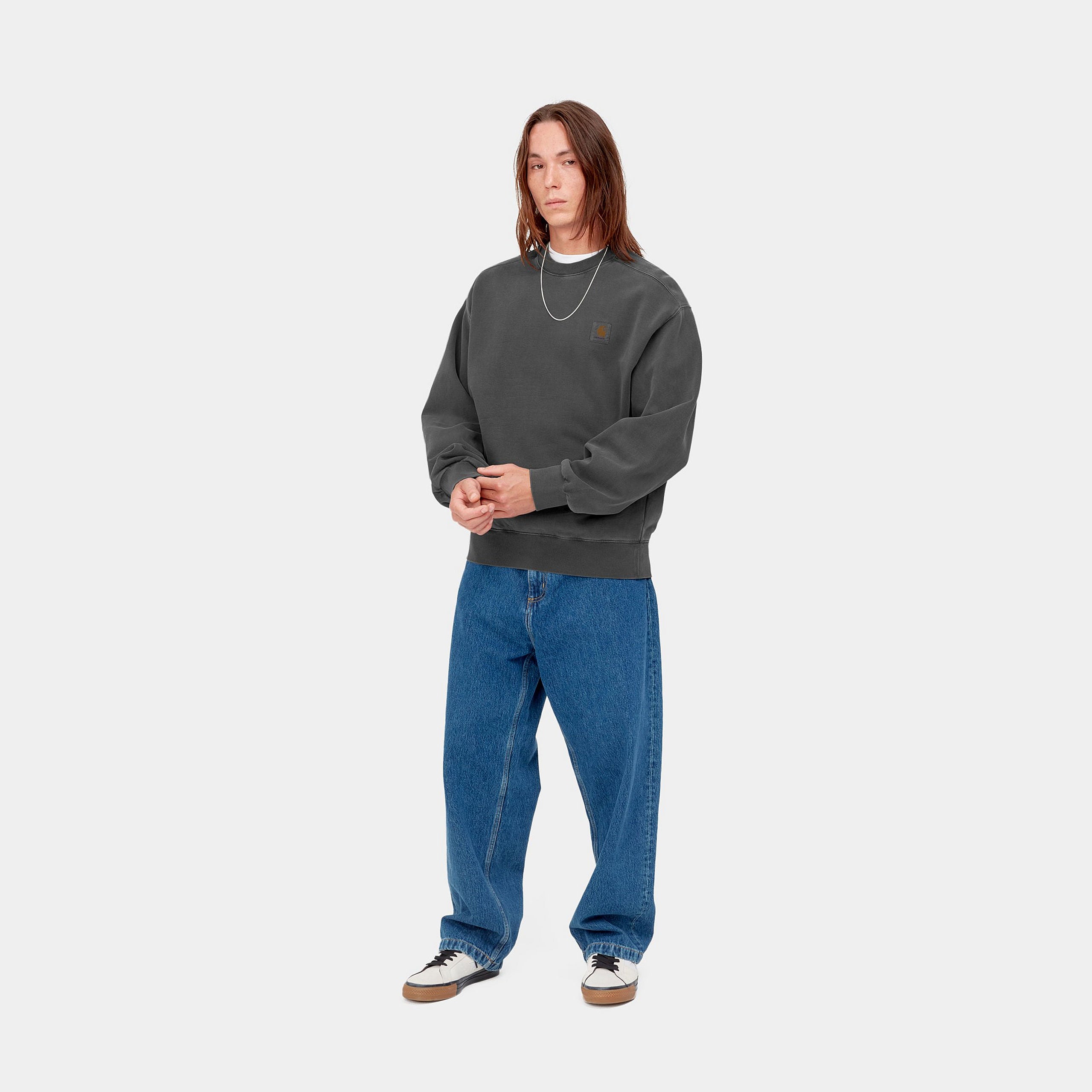 Carhartt WIP Nelson Sweat - Black (garment dyed)
