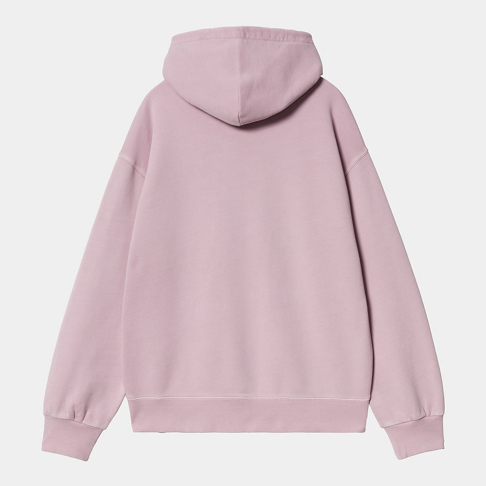 "Carhartt Nelson Hoodie in Hortensia, Baumwolle, Kapuze, 'garment dyed' für einzigartige Farbgebung bei Stickabush Berlin.“