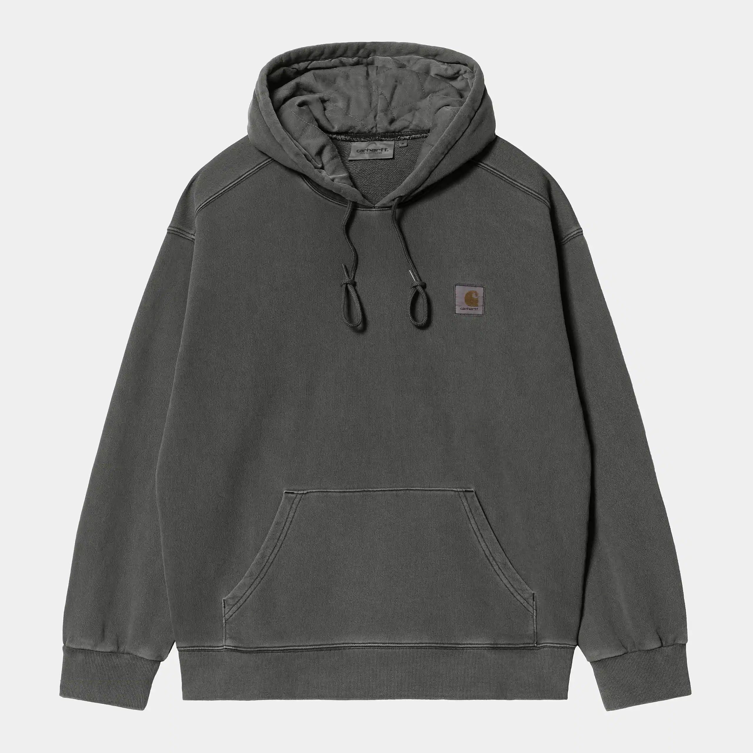 "Carhartt Hooded Nelson Sweat in Schwarz, ein carhartt hoodie aus Baumwolle, Kapuze, lockerer Schnitt, klassischer Streetwear-Style."