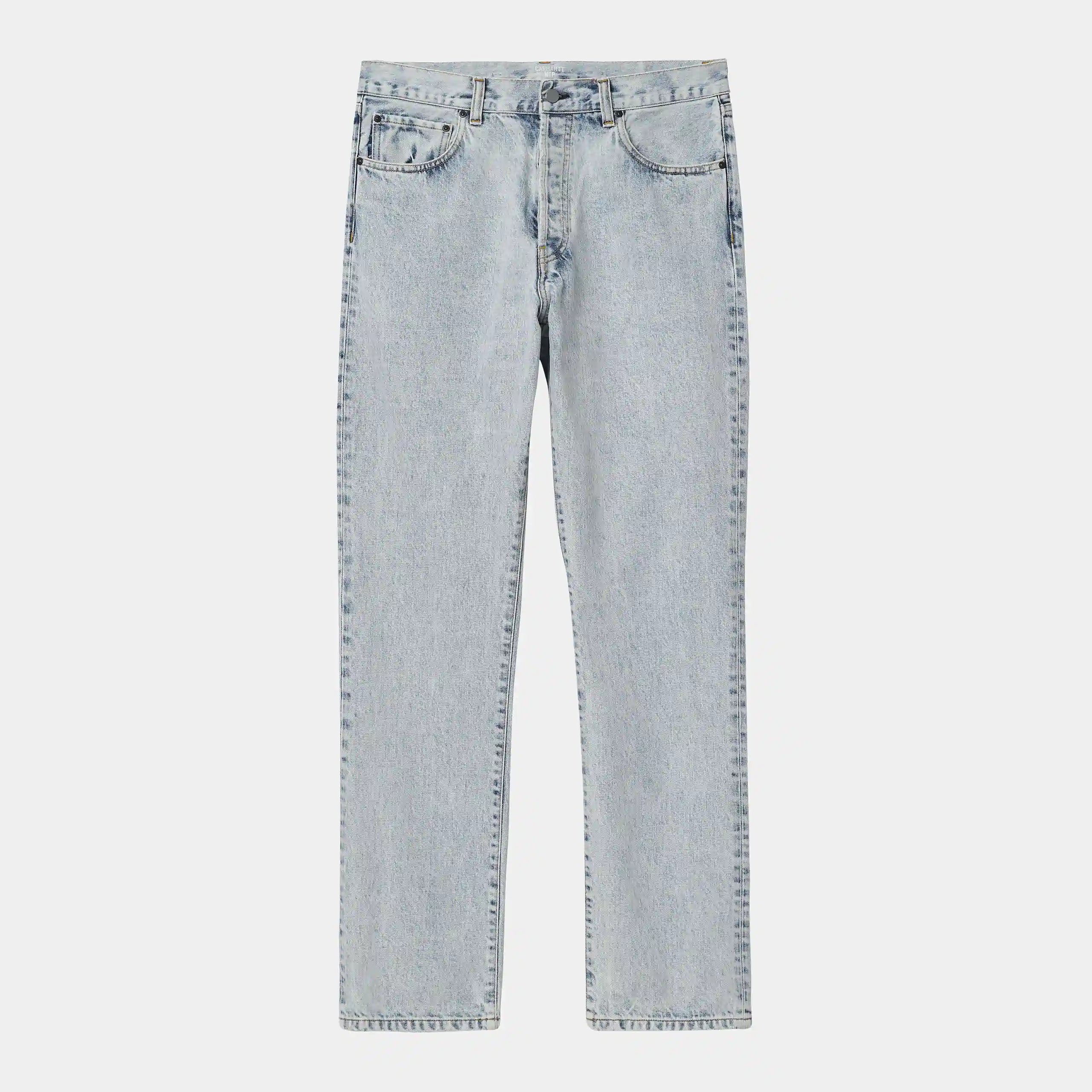 "Carhartt WIP Nolan Pant in Blau (sonnengebleicht), I030470_01_25, carhartt jeans aus Baumwolle, Relaxed Tapered Fit, klassisch 5 Pocket Hose."