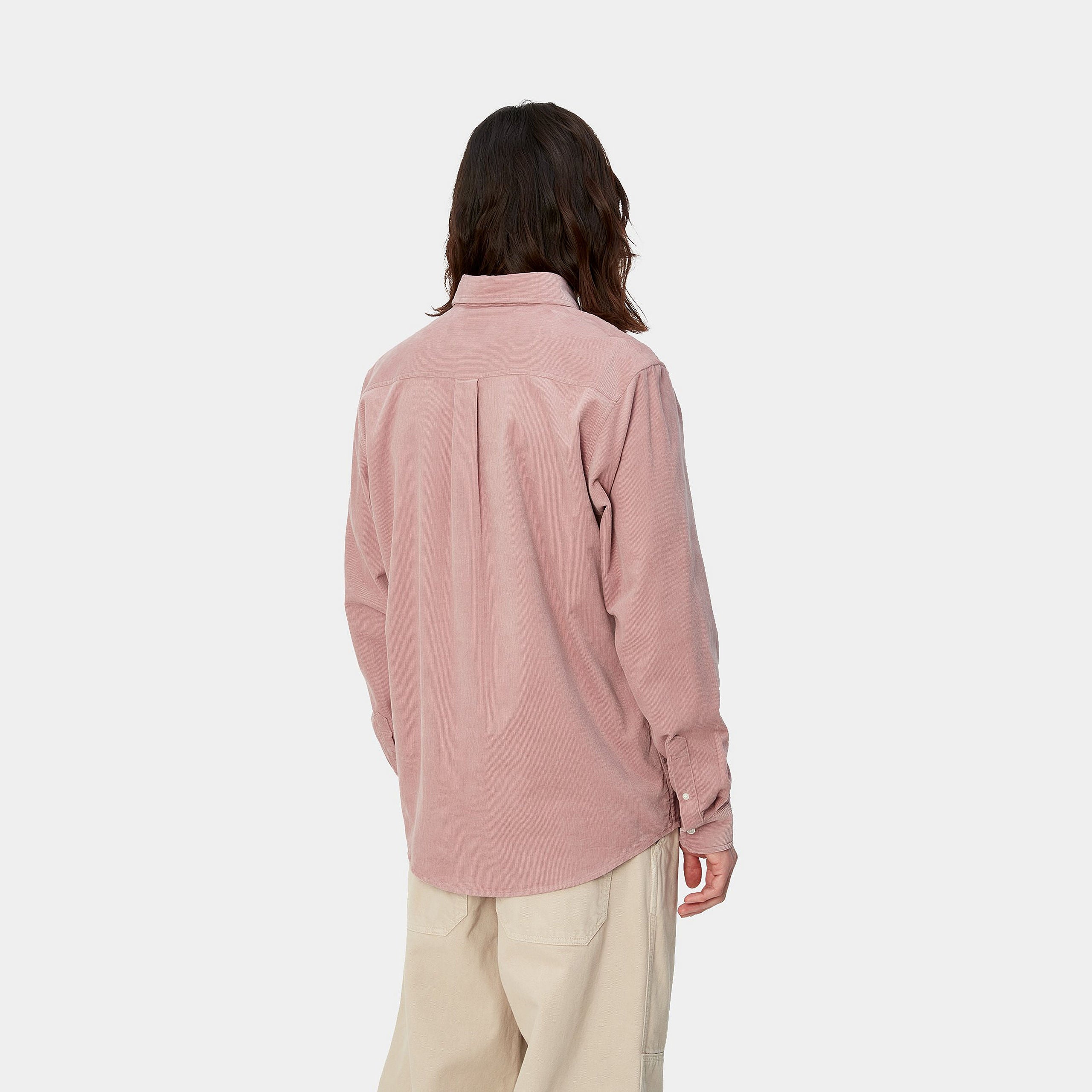 Carhartt WIP L/S Madison Fine Cord Shirt - Glassy Pink / Wax