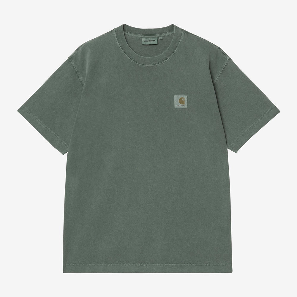 Carhartt WIP S/S Vista T-Shirt in der Farbe Dark Scarab (Garment Dyed) Frontansicht – STICKABUSH Streetwear Store Berlin-Kreuzberg