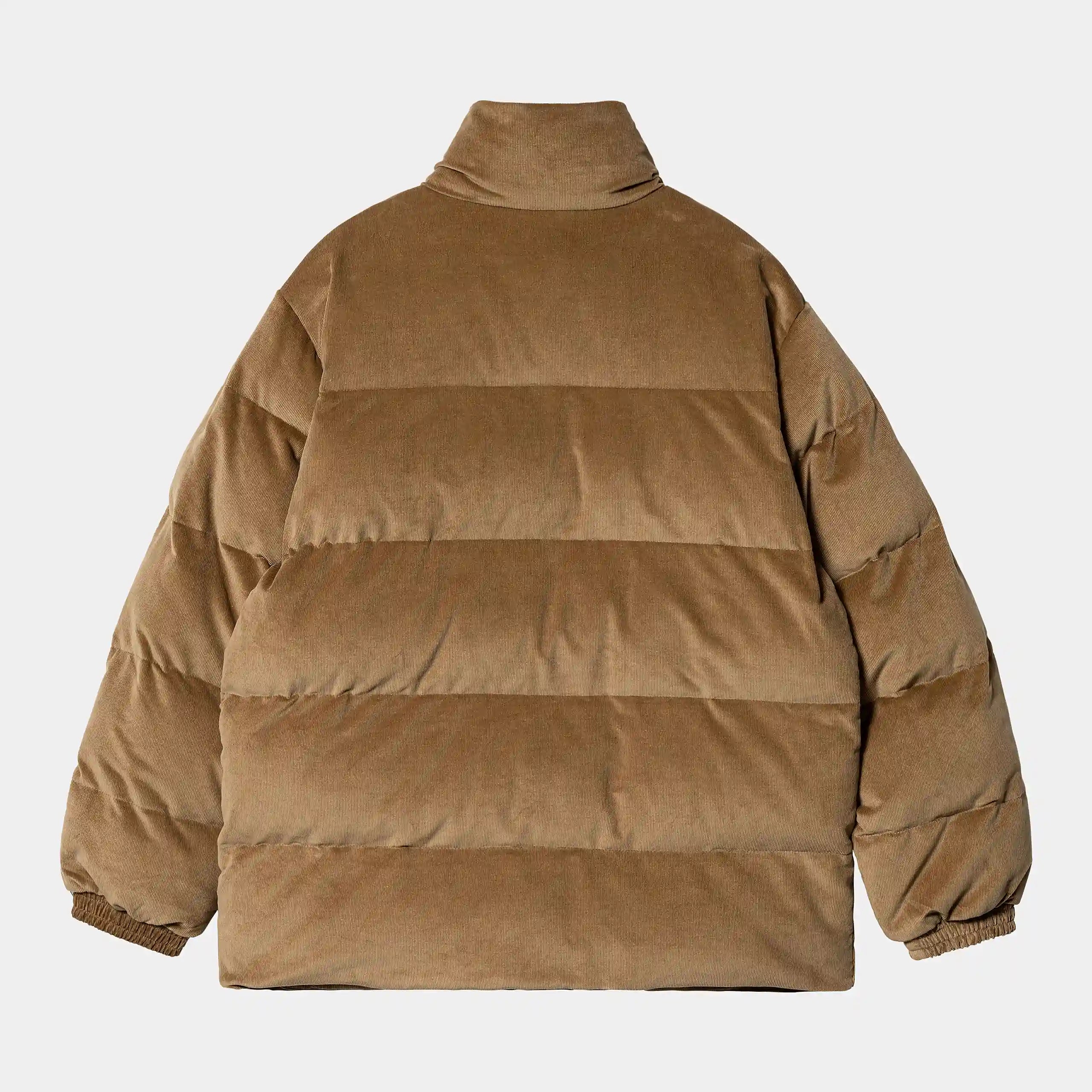 "Carhartt WIP Layton Jacke, Braun (Cord), leichtes Obermaterial, sportliche Jacke mit Reißverschluss und Stehkragen bei Stickabush Berlin.“