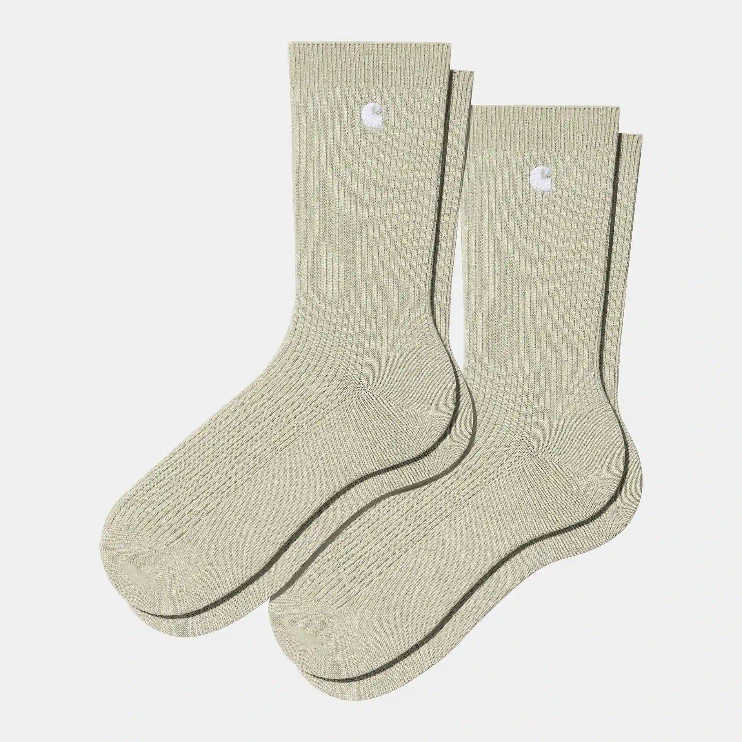 “Zwei Paar Carhartt WIP Madison Socken: Zwei Paar in Pastellgrün und jeweils mit gesticktem Carhartt "C"-Logo in Weiß.“