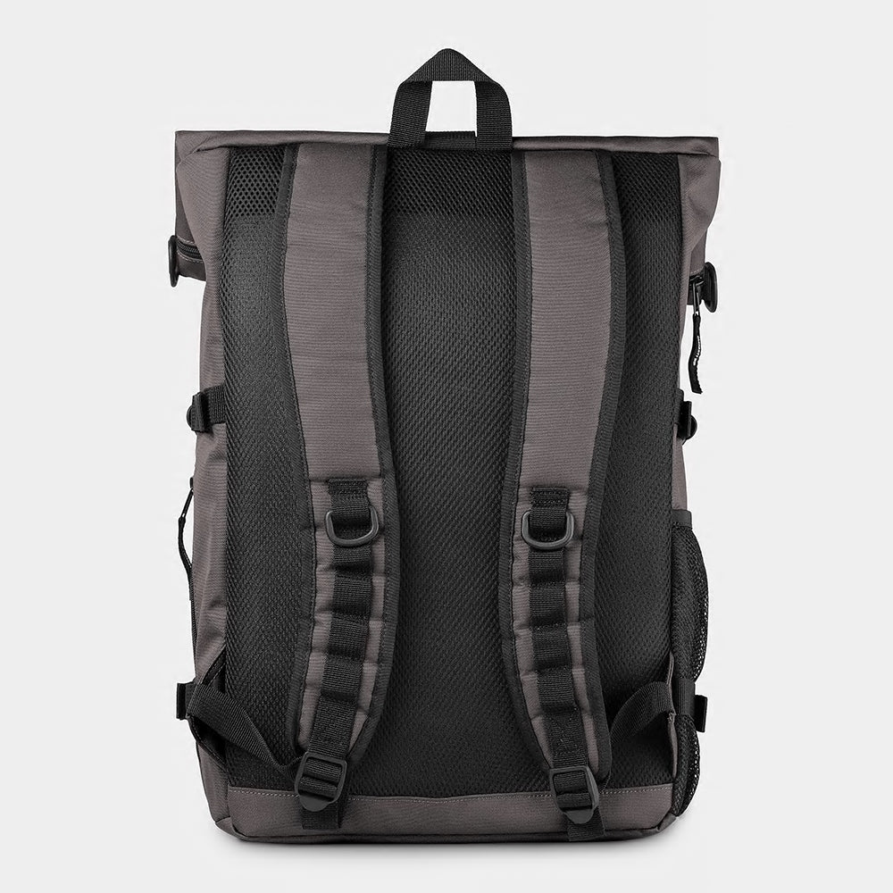 “Carhartt WIP Philis Backpack in Manta, I031575_2LQ_XX, aus strapazierfähigem Polyester, mit Rolltop-Verschluss, Fronttaschen und verstellbaren Schulterriemen.“