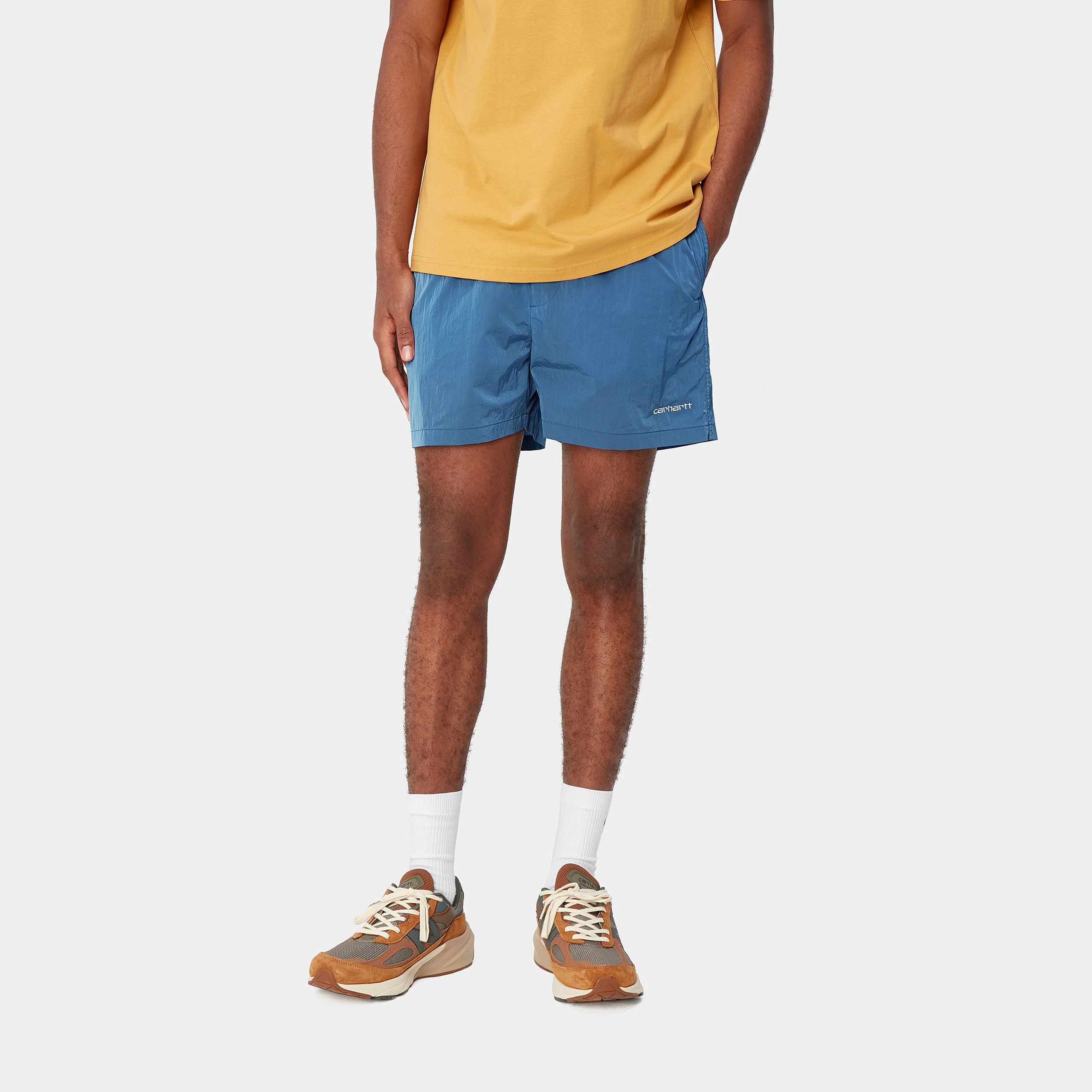 carhartt tobes swim trunks blau  stab badehose herren  badehose kaufen  streetwear shop  carhartt  bekleidung