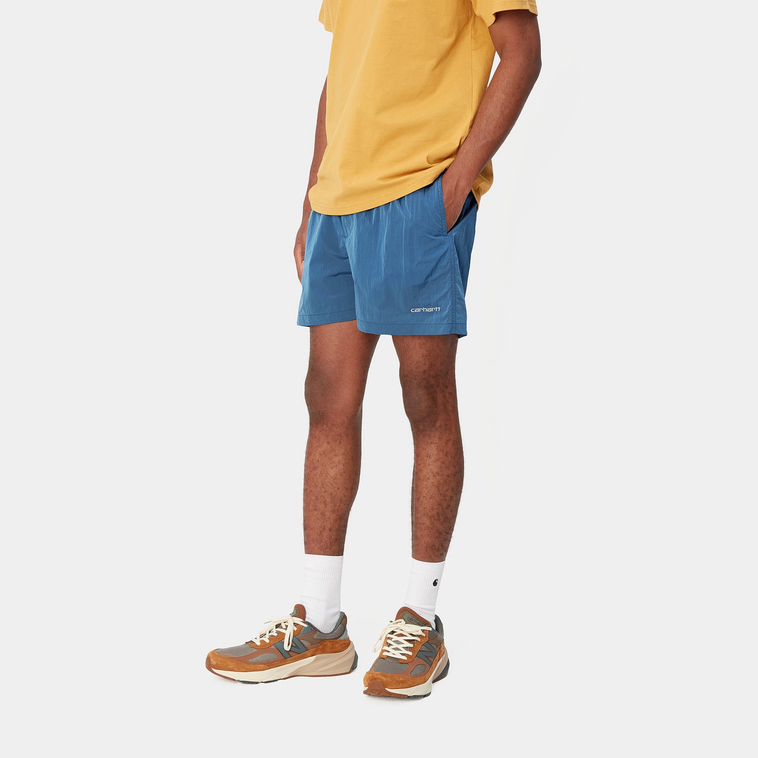carhartt tobes swim trunks blau  stab badehose herren  badehose kaufen  streetwear shop  carhartt  bekleidung