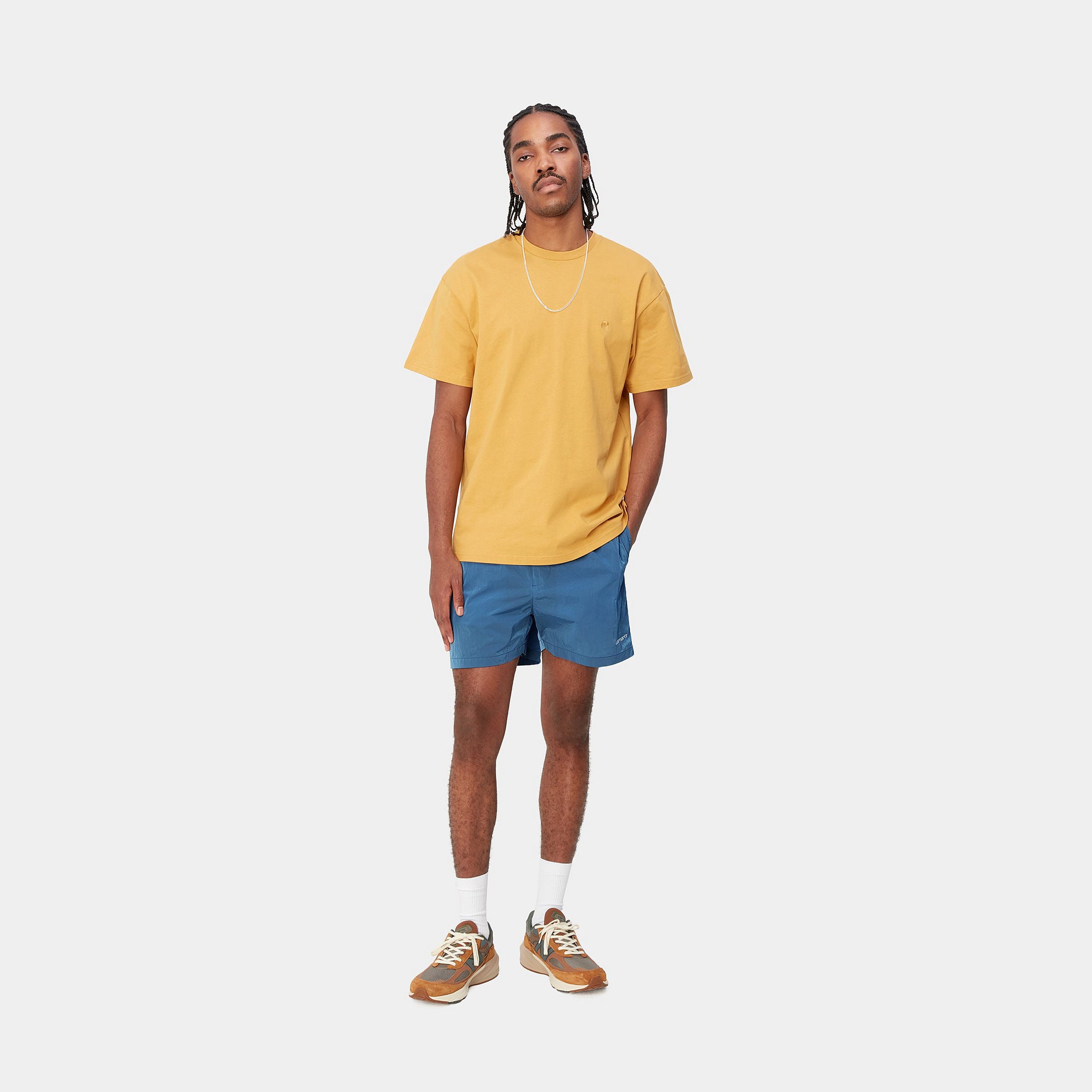 carhartt tobes swim trunks blau  stab badehose herren  badehose kaufen  streetwear shop  carhartt  bekleidung