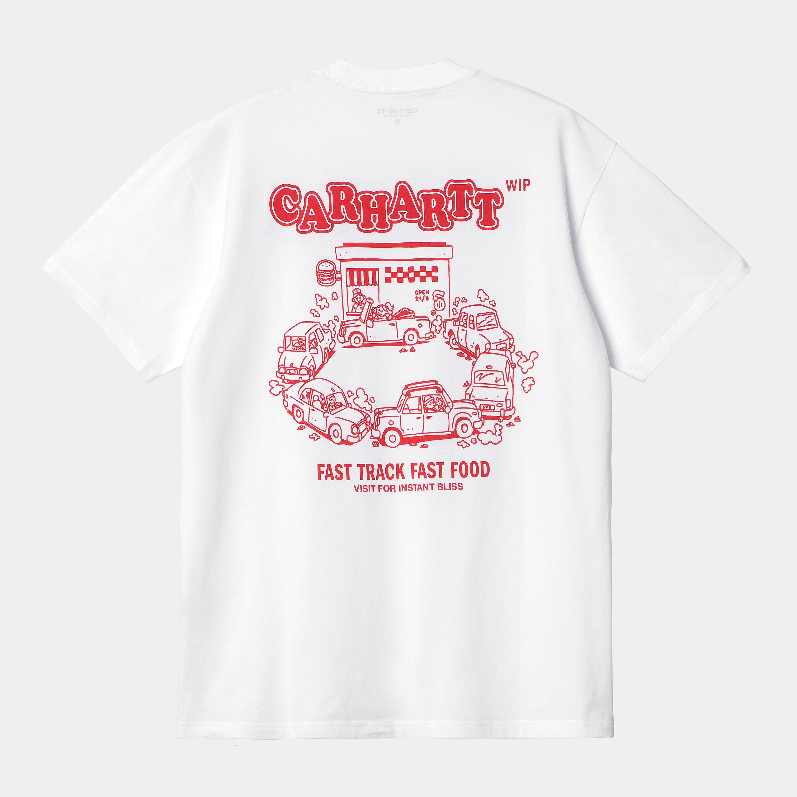 Carhartt WIP S/S Fast Food T-Shirt: White - STAB T Shirt, günstig t shirt kaufen, Streetwear in Berlin, Sneaker Shop, Schuhe.