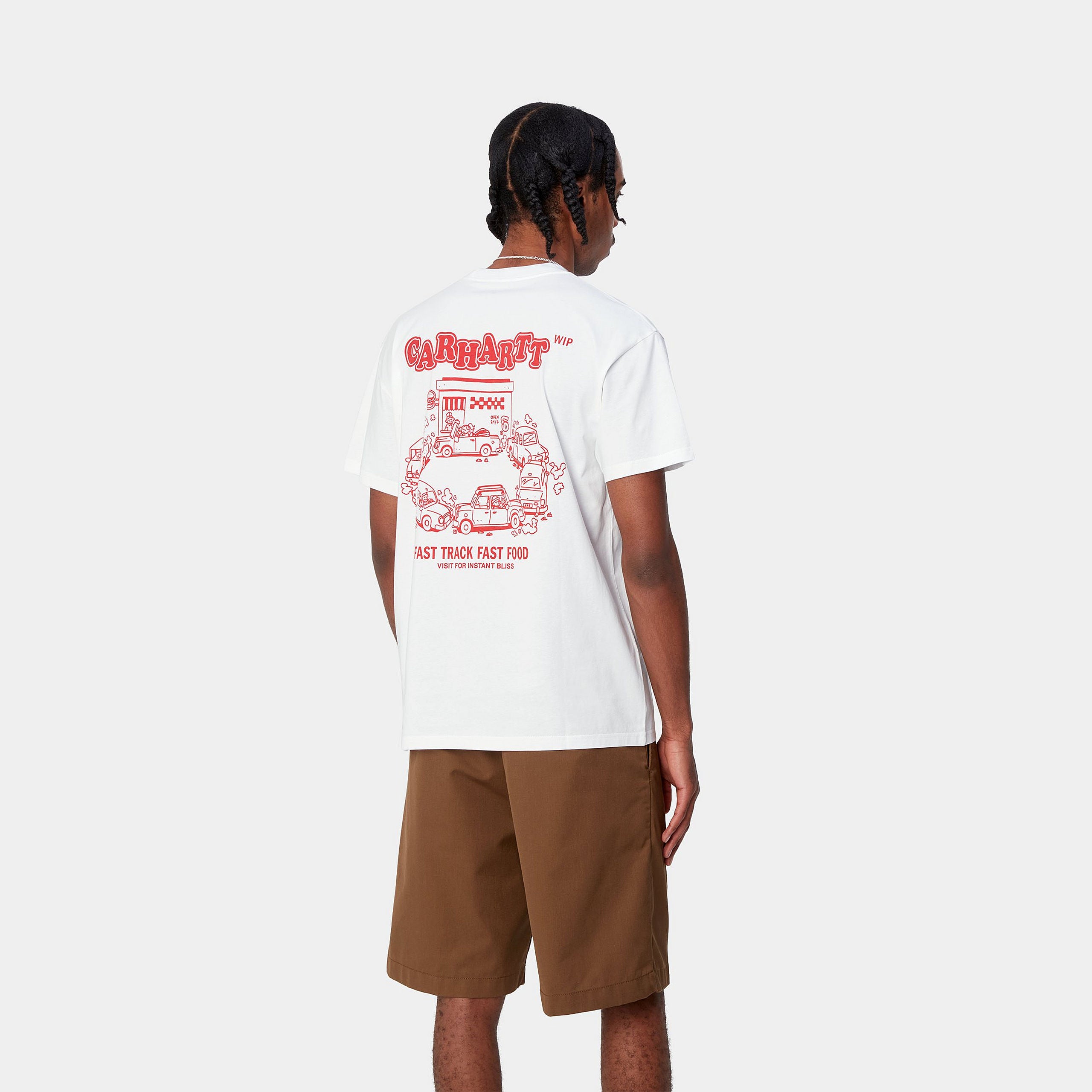 Carhartt WIP S/S Fast Food T-Shirt: White - STAB T Shirt, günstig t shirt kaufen, Streetwear in Berlin, Sneaker Shop, Schuhe.