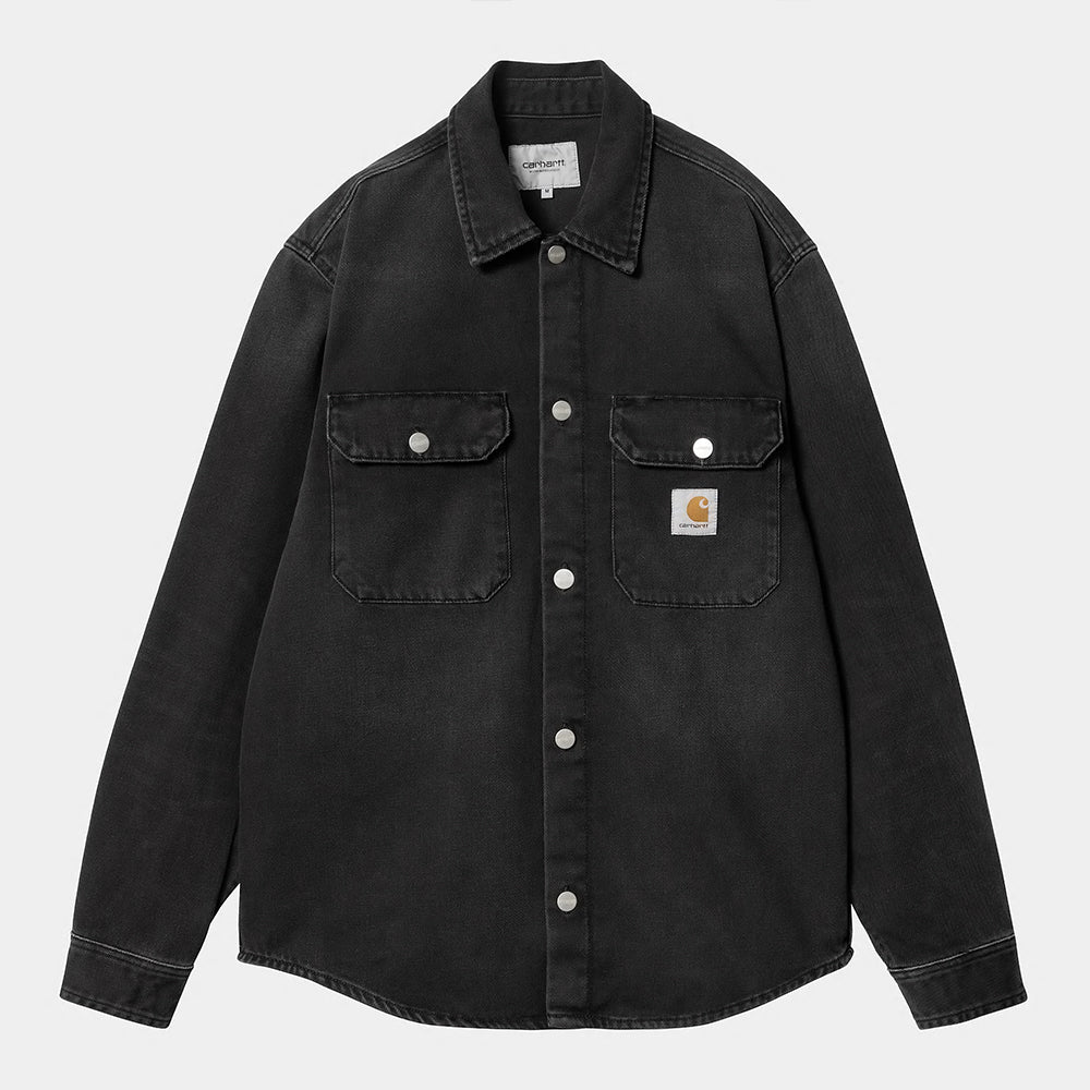 Carhartt WIP Harvey Shirt Jacket: Black STAB - Main Image