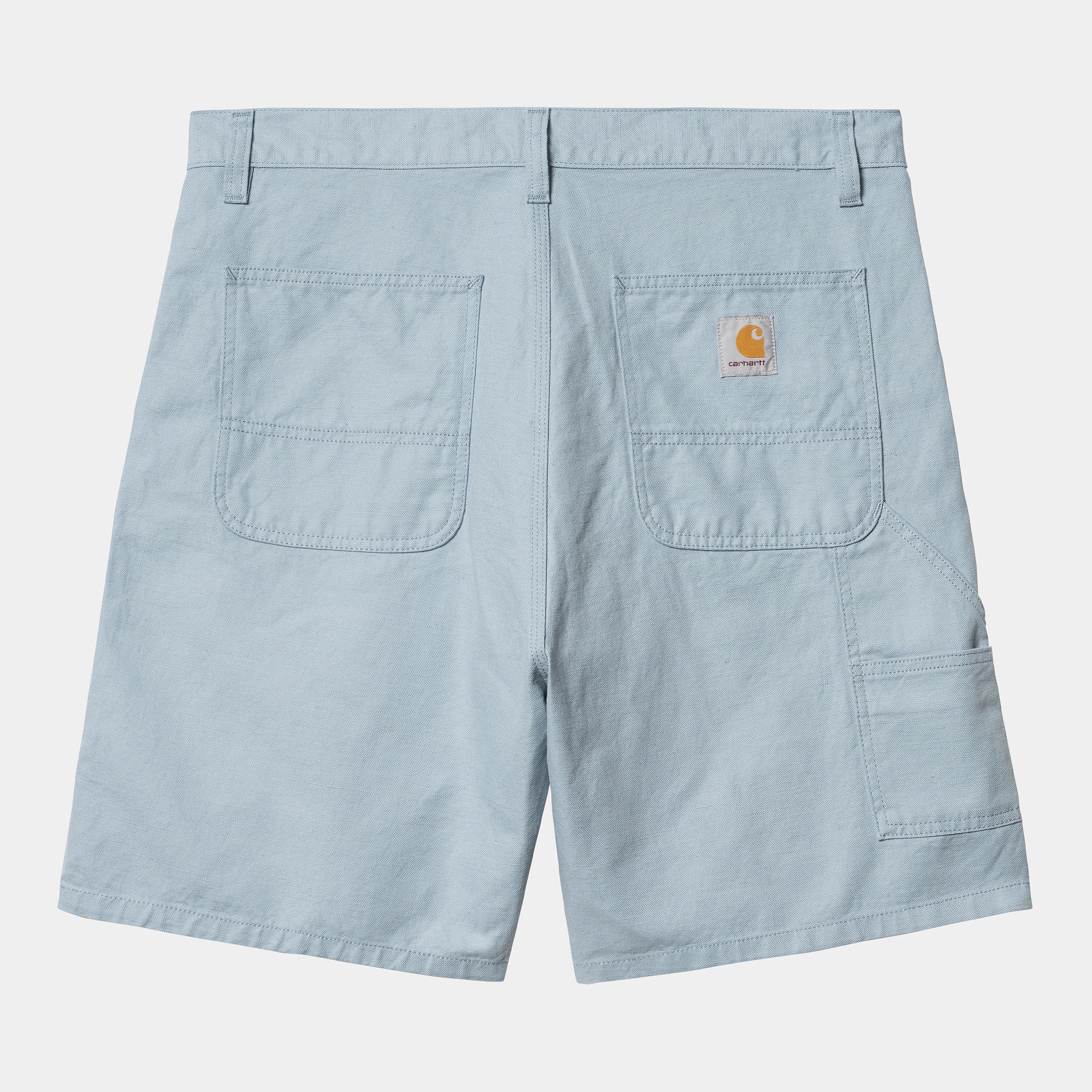 "Carhartt Walter Single Knee Short in Misty Sky, I033583_0W9_02, carhartt shorts aus Baumwolle, lockere Passform, klassische Arbeitsshorts."
