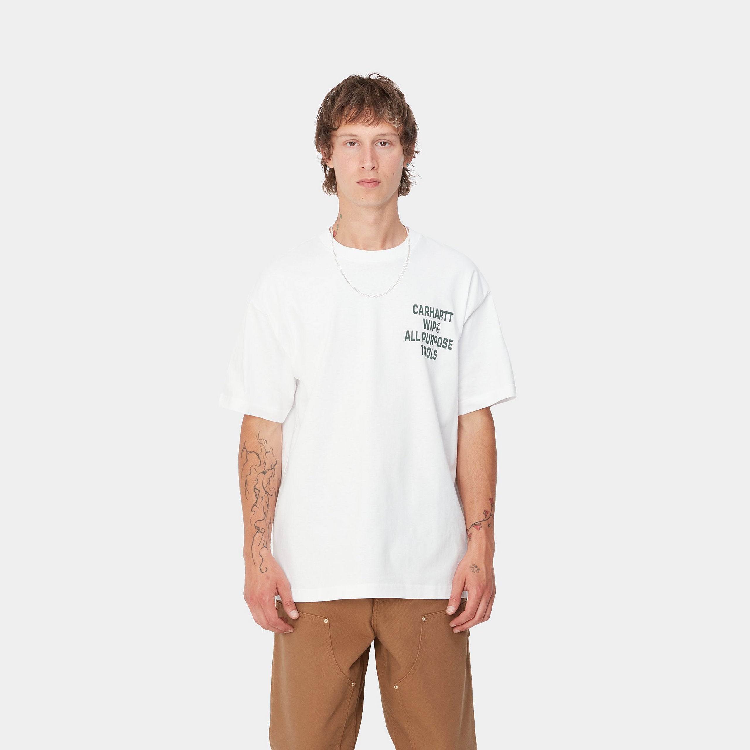Carhartt WIP S/S Cross Screw T-Shirt: White - STAB T Shirt, günstig t shirt kaufen, Streetwear in Berlin, Sneaker Shop, Adidas Schuhe.