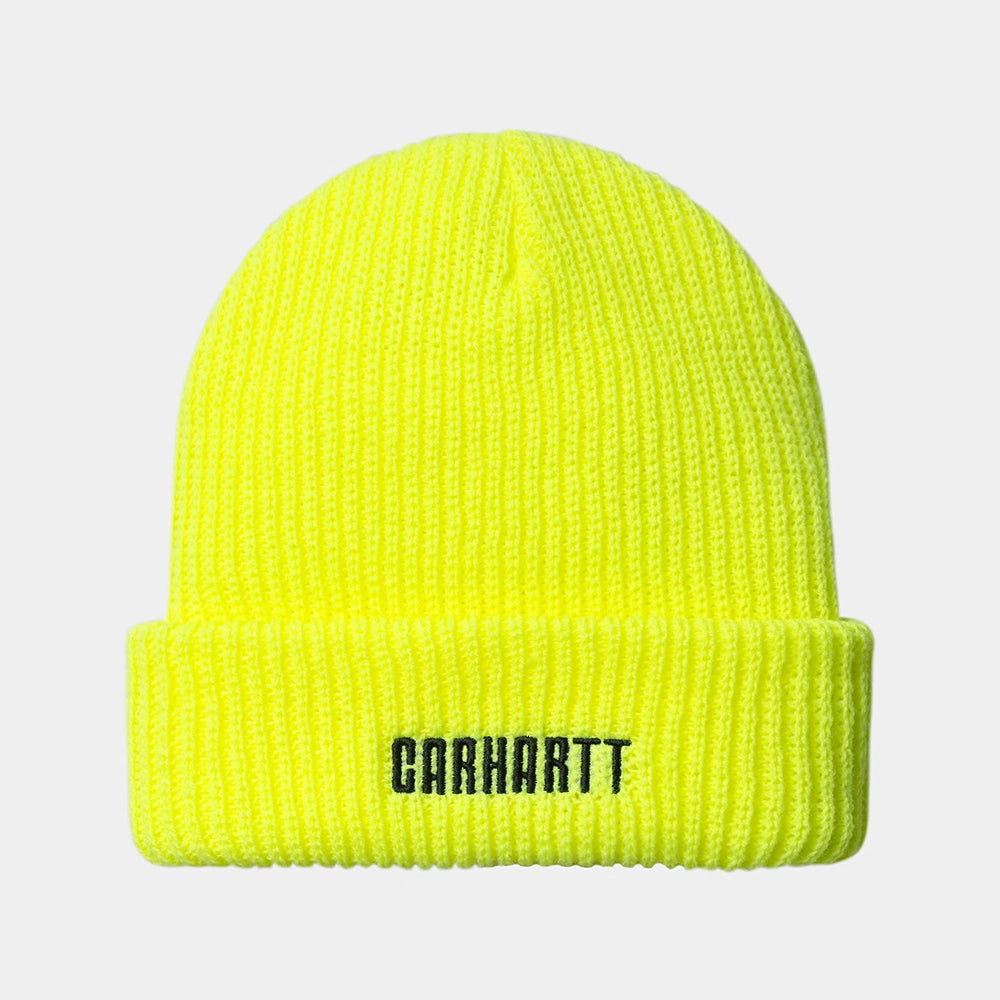 Carhartt WIP Industry Beanie Neon Gelb Gerippte Mütze Stickabush