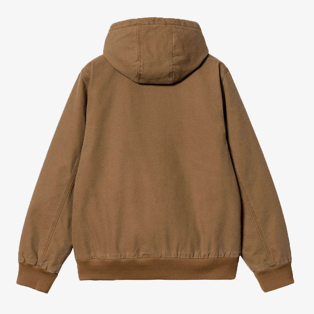 "Carhartt WIP OG Active Jacket in Hamilton Brown, aus robustem Duck Canvas, mit Kapuze, Reißverschluss und Fronttaschen.“