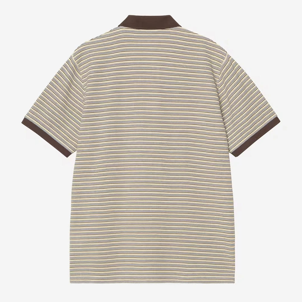 “Carhartt WIP Dion Polo Shirt Gestreift in Dion Stripe / Wax in Beige und Braun aus Baumwolle bei Stickabush.“