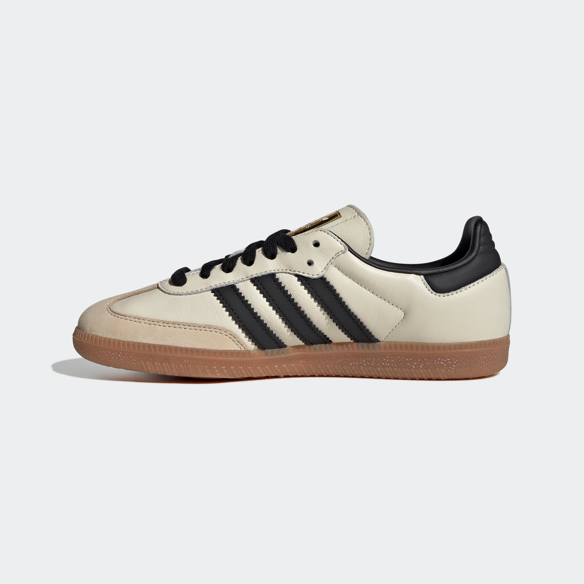 "Adidas Samba OG W - Beige/Schwarz, ID0478: Retro Sneaker mit Premium-Leder, Wildleder-Details und zeitlosem Design."