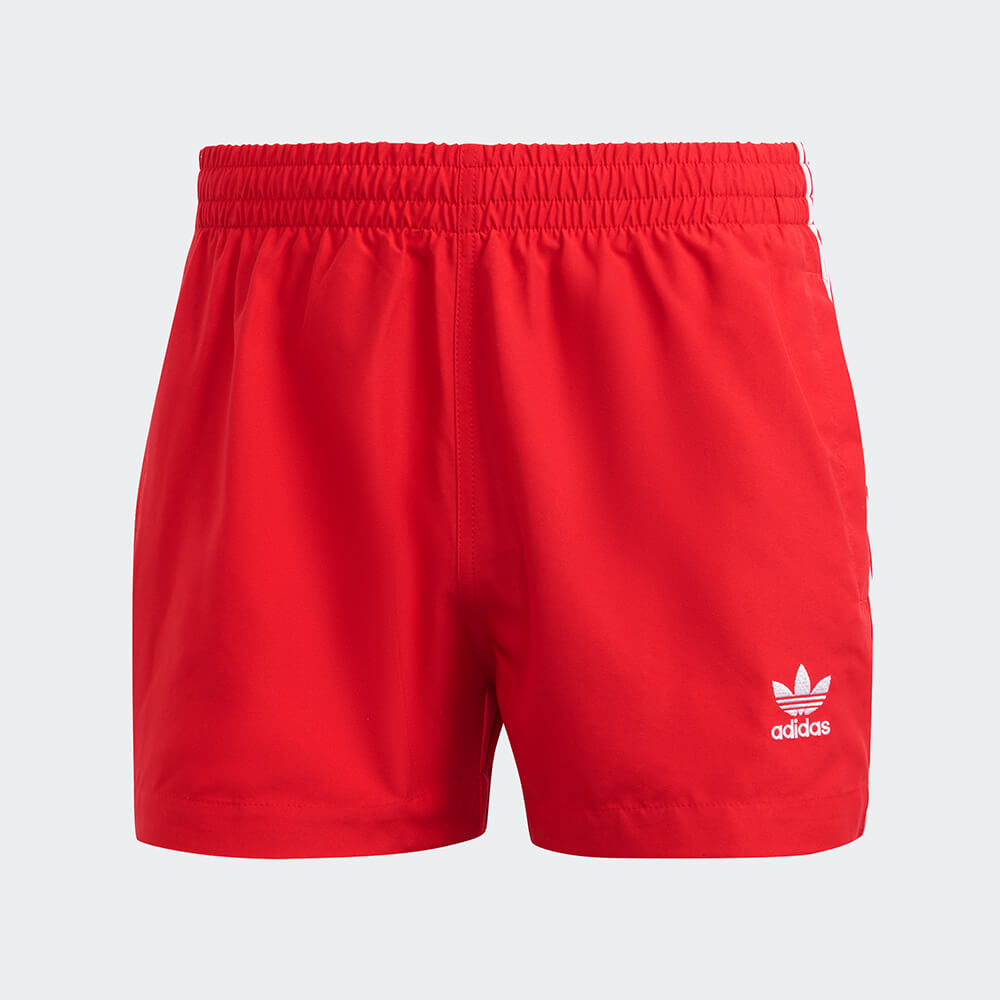 Adidas 3-Stripes Swim Shorts Rot / Weiß   stab retro sneaker  air force one damen  retro sneaker damen  snkraddicted  streetwear marken  schuhe 80er jahre  sneakerjagers  adidas limited edition  80er schuhe  retro sneaker  seltene sneaker  adidas sonderedition