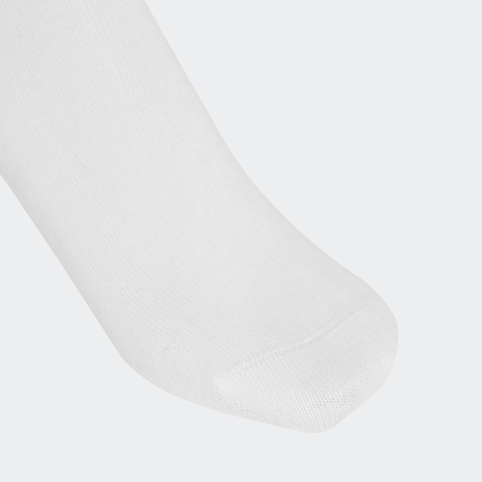 „adidas Originals 3-Stripes Crew Socks 3er-Pack Weiß JV7401 – weiße Wadensocken mit schwarzen 3-Streifen und Trefoil-Logo bei Stickabush Berlin.“