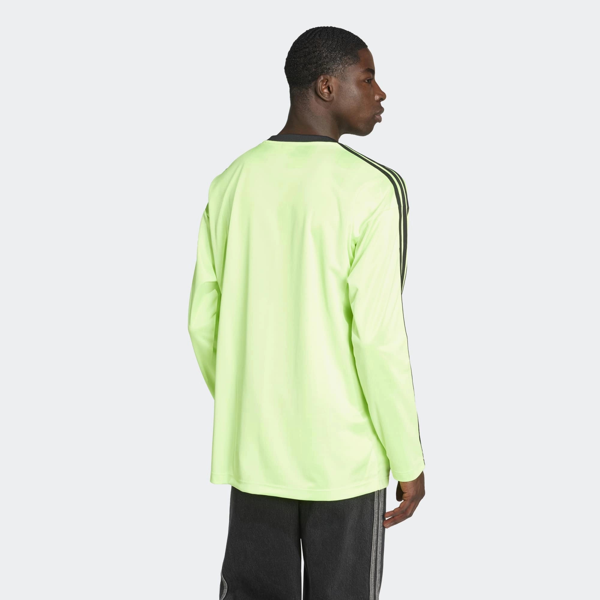Adidas Adicolor Jacquard Long-Sleeve Jersey - Signal Green / Black