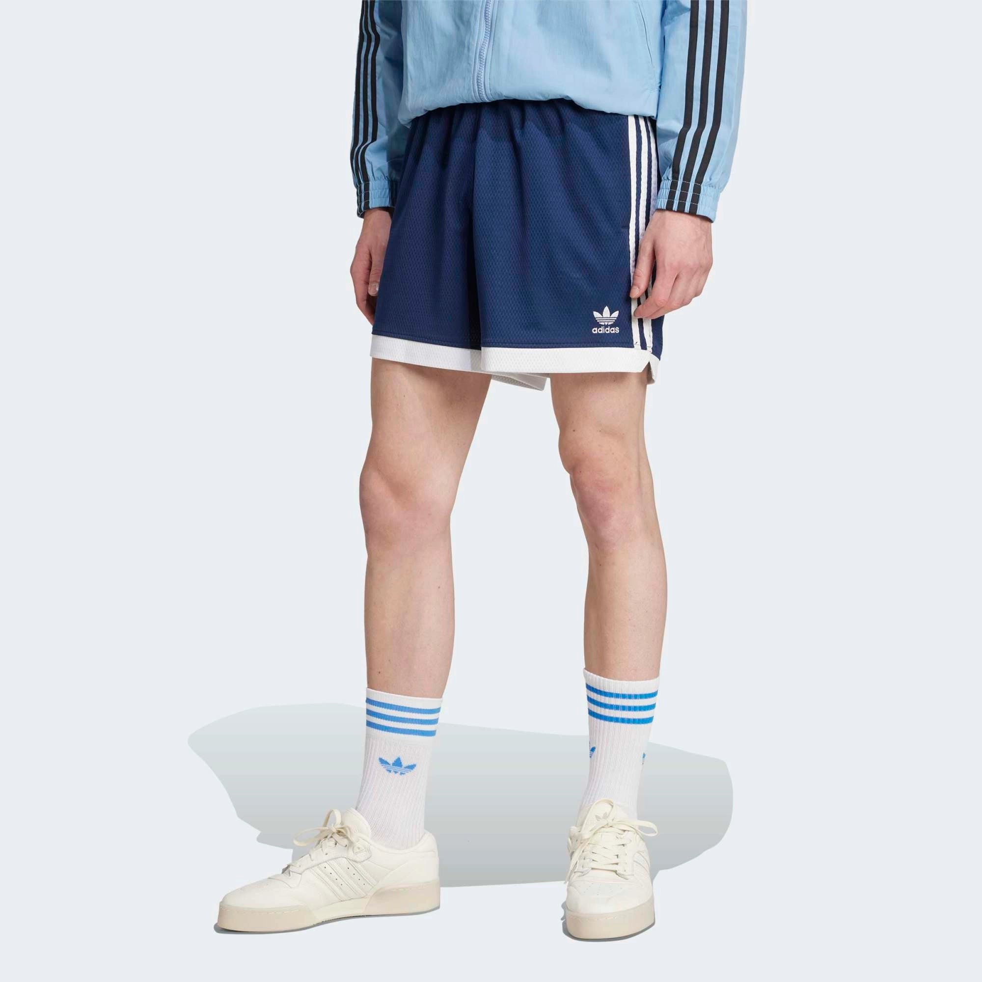 Adidas Mock Eyelet Shorts - Night Indigo / White