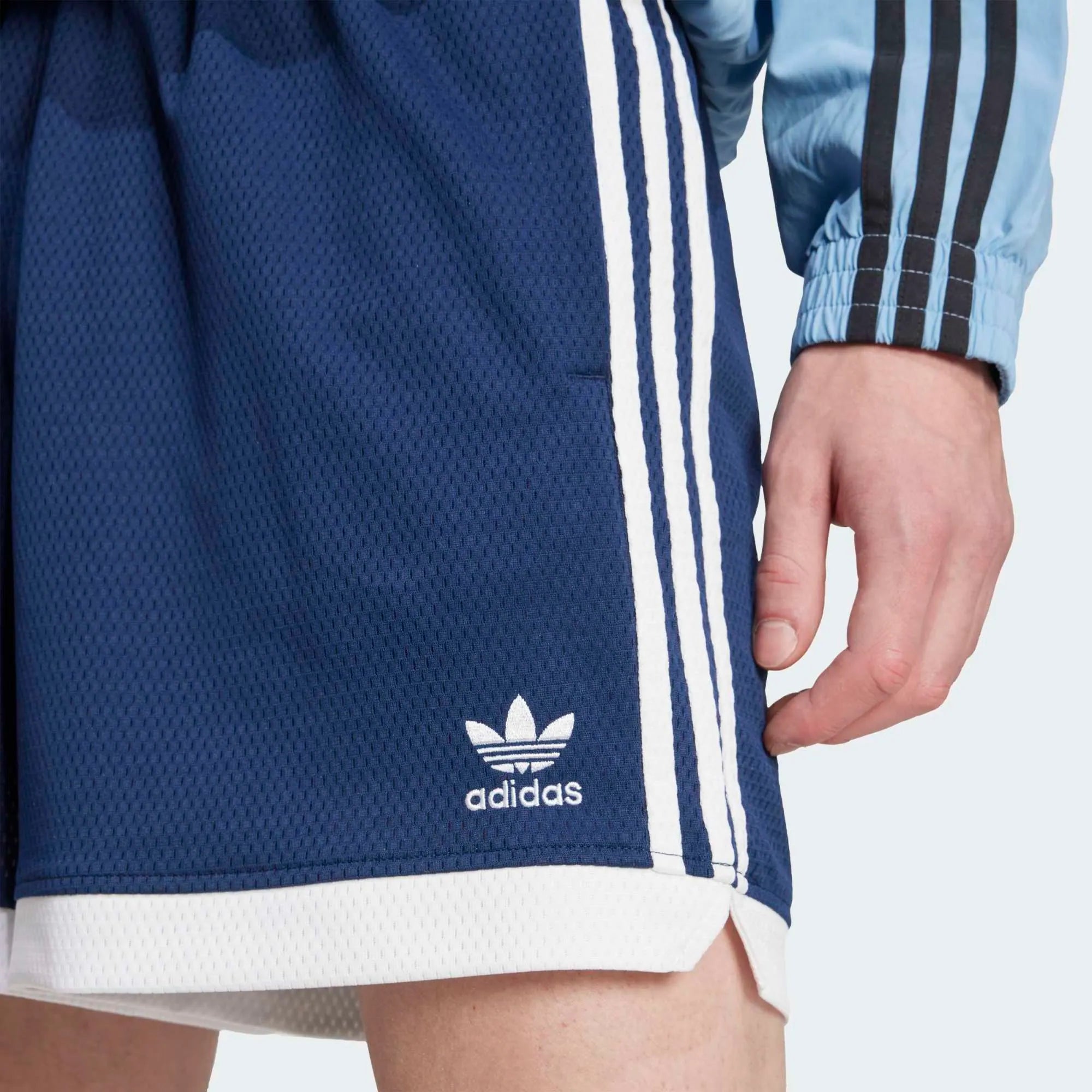 Adidas Mock Eyelet Shorts - Night Indigo / White
