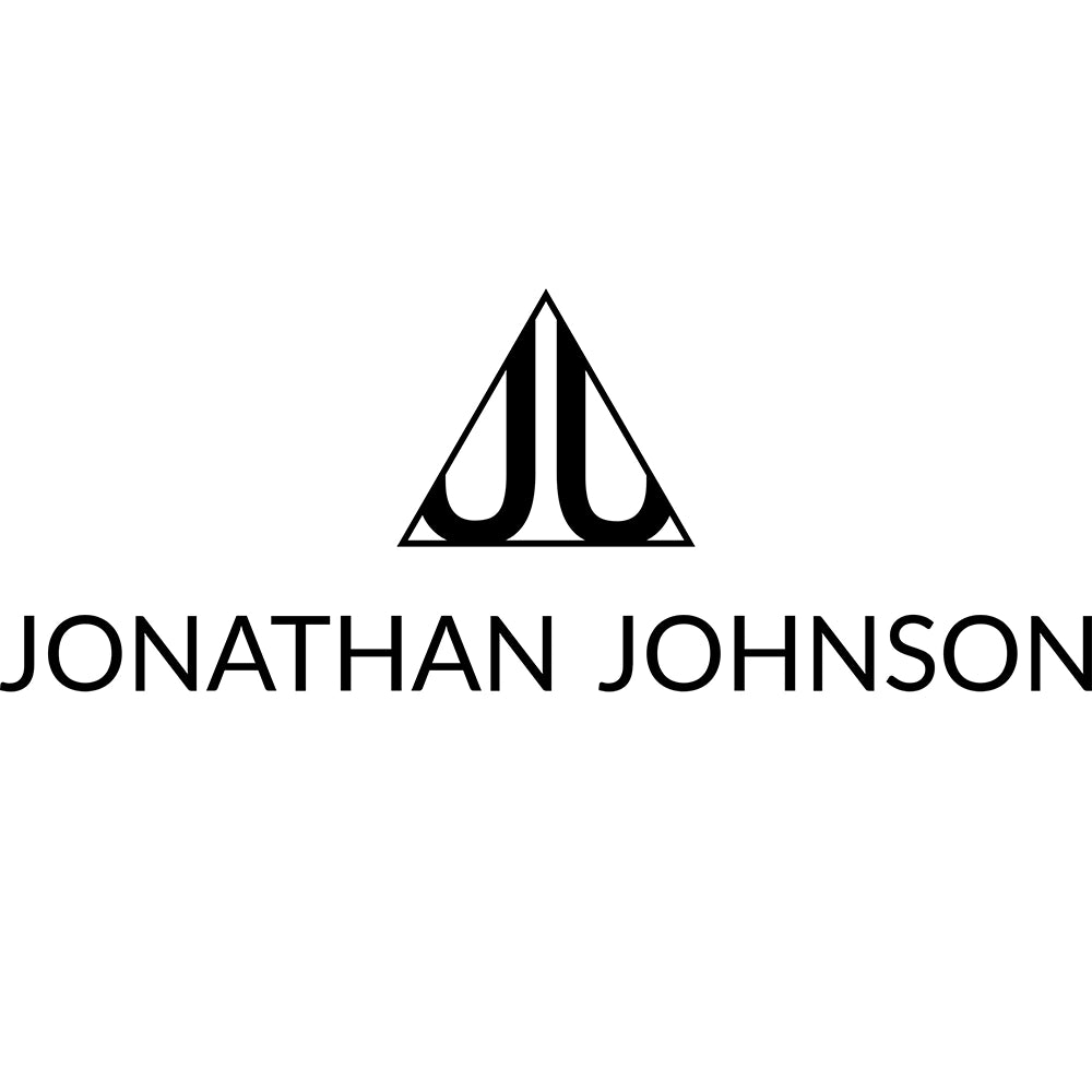 „Jonathan Johnson Logo in Schwarz auf weißem Hintergrund, ikonisches Markenlogo.“