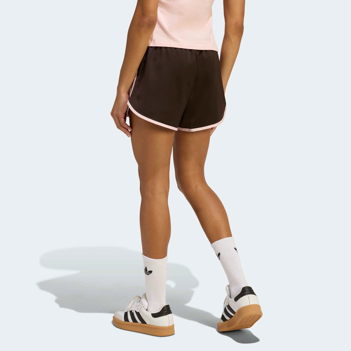 adidas Originals 3-Stripes Sprinter Shorts – Aurora Coffee / Sandy Pink