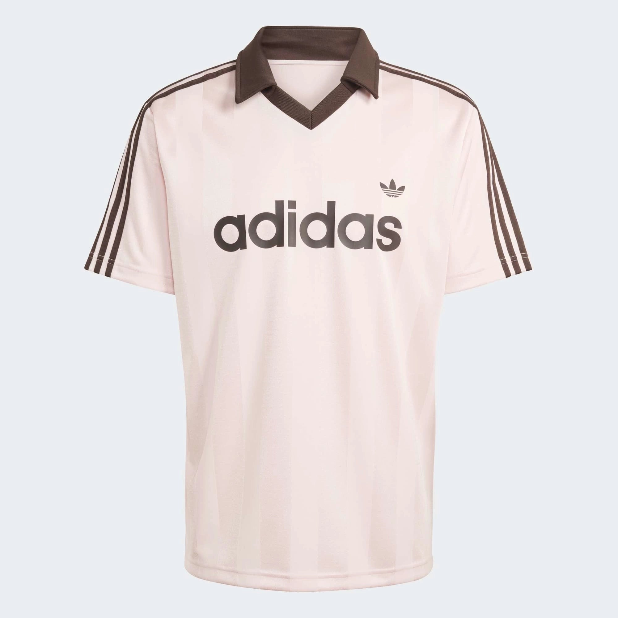 "adidas Originals Archive Collar Trikot Sandy Pink – Rosa Retro Fußball-Jersey aus der adidas Originals Bekleidung Kollektion bei Stickabush.“