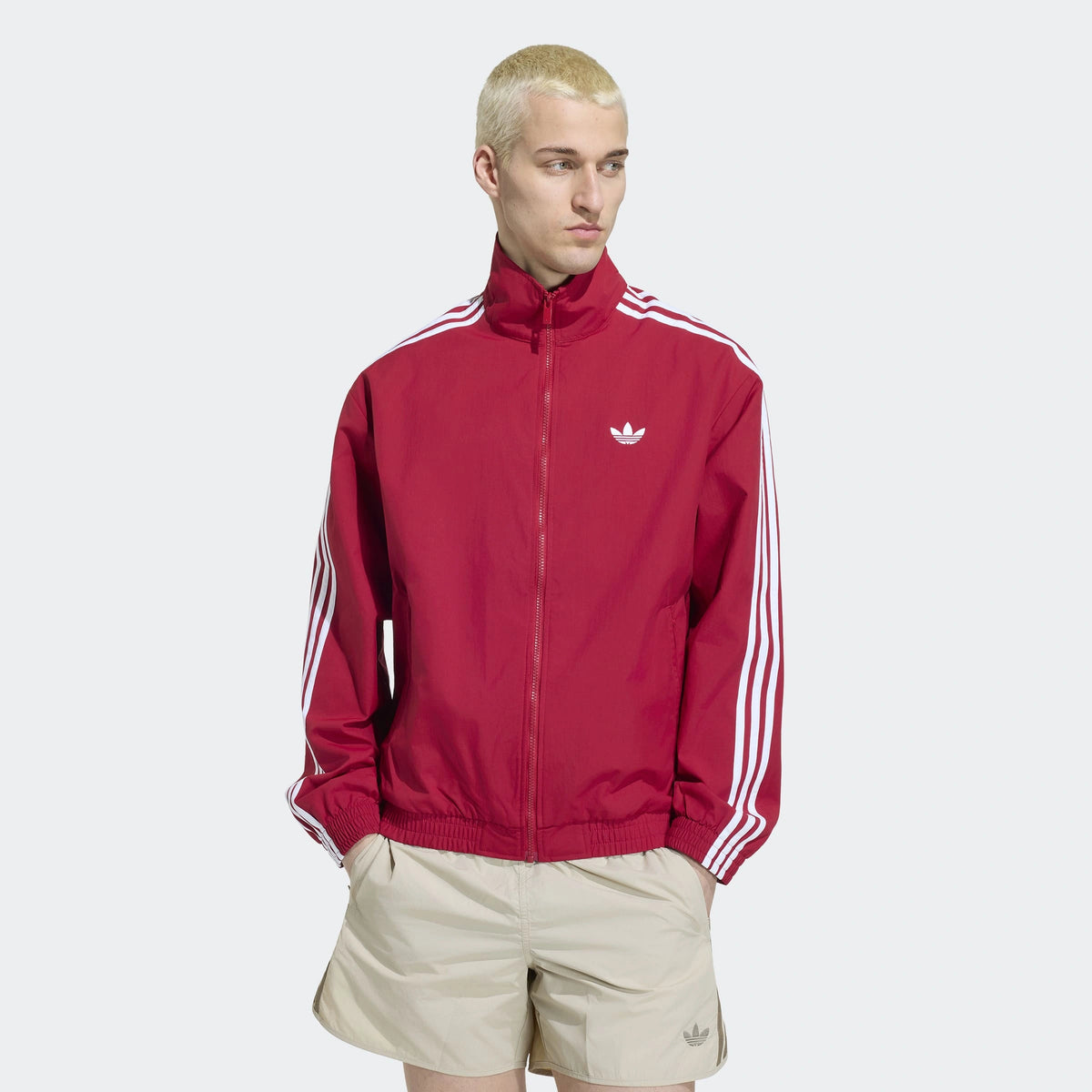 adidas Originals Firebird Woven Track Top KW0123 in Team Victory Red mit weißen 3-Streifen