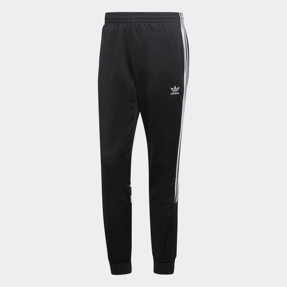 "Adidas Classics Cutline Pants, Black/White (schwarz/weiß), weiches Material (vermutlich Baumwollmischung), lässige Hose mit seitlichen Einsätzen und dezentem Logo."