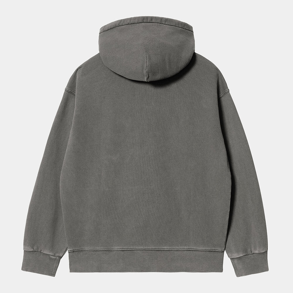 "Carhartt Hooded Vista Sweat in Graphit, Baumwolle, Kapuze, 'garment dyed' für einzigartige, dunkle graue Farbe."
